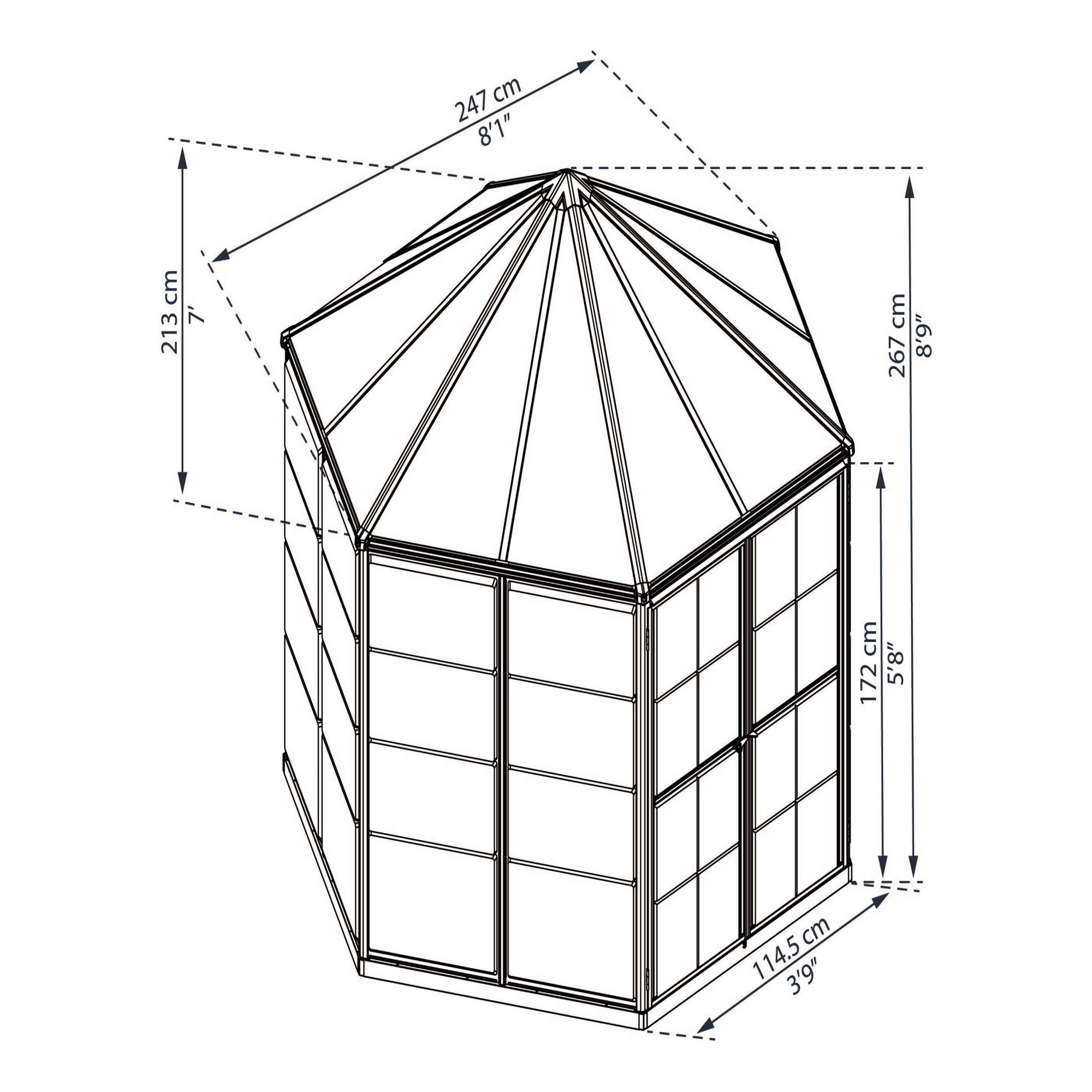 Drivhus Oasis hexagonal 4 m2 Palram - Canopia