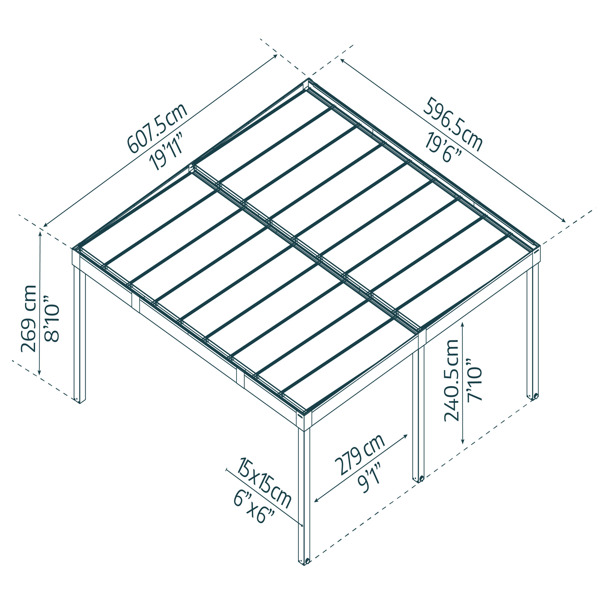 Carport Oslo 596,5 x 607,5 cm Palram - Canopia