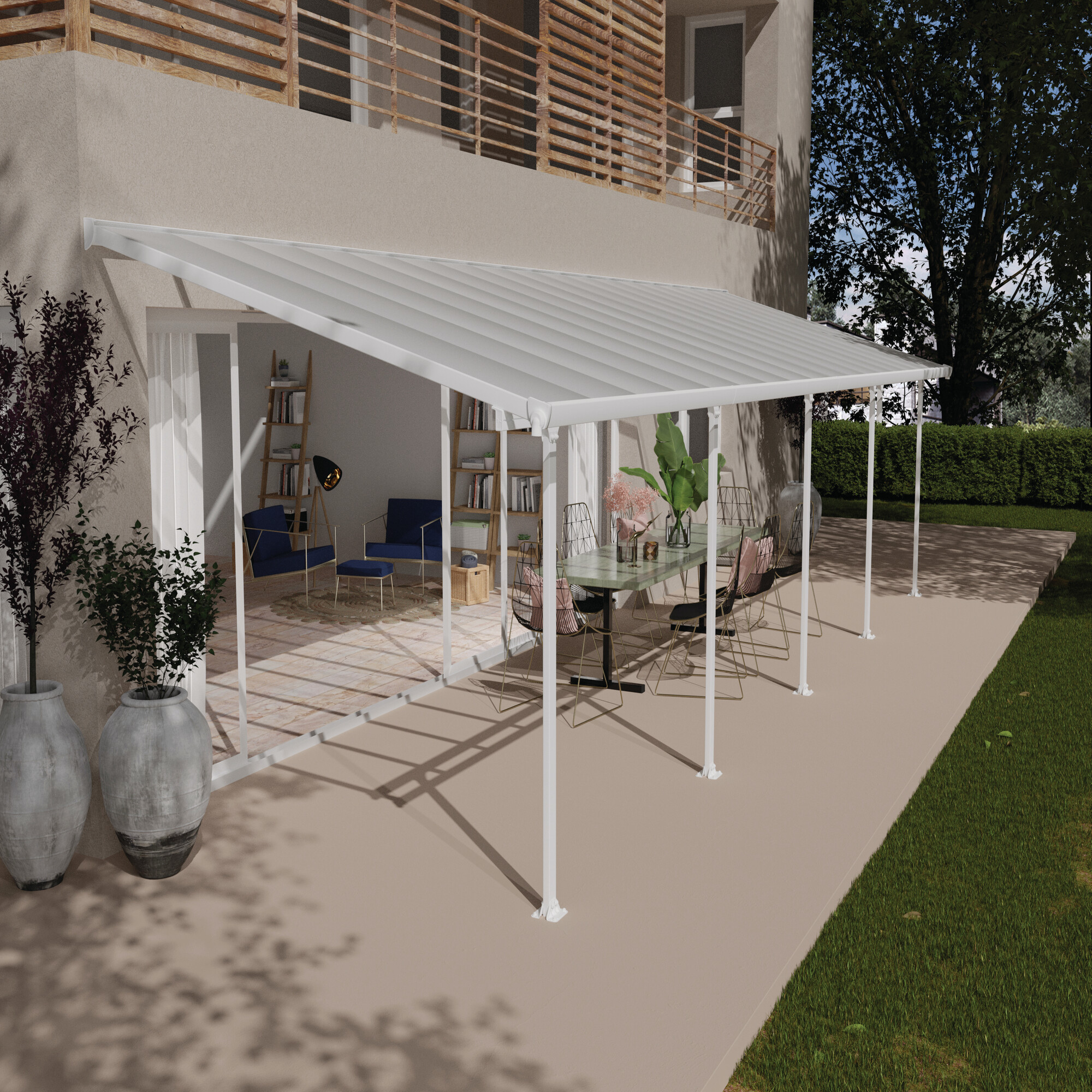 Terrasseoverdækning Feria 28,5 m2, hvid Palram - Canopia