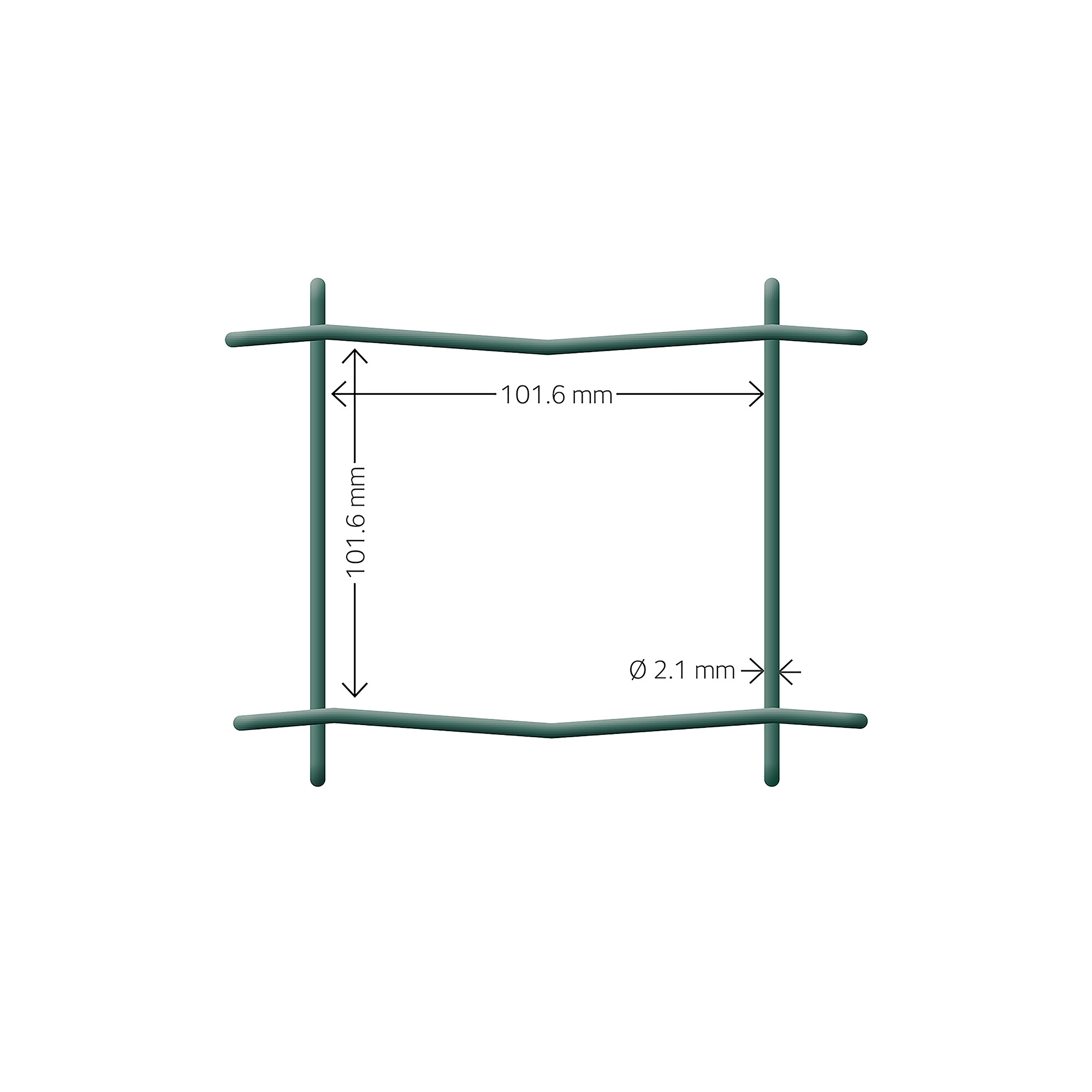 Havehegn, maske 10 x 10 cm - 120 cm x 20 meter, grøn PVC