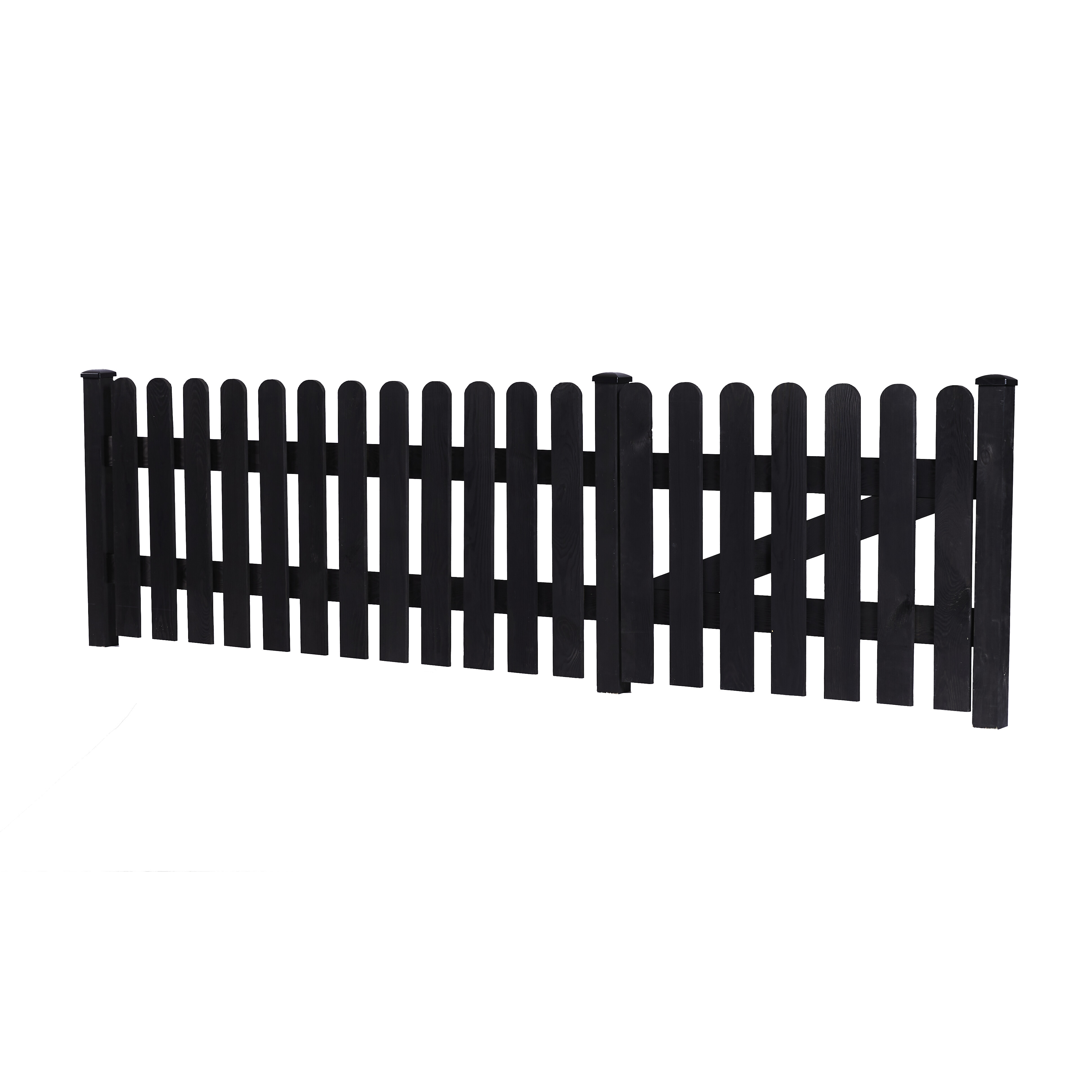 Forhavehegn 180 x 80 cm, grundmalet sort, NORDIC FENCE, FYN