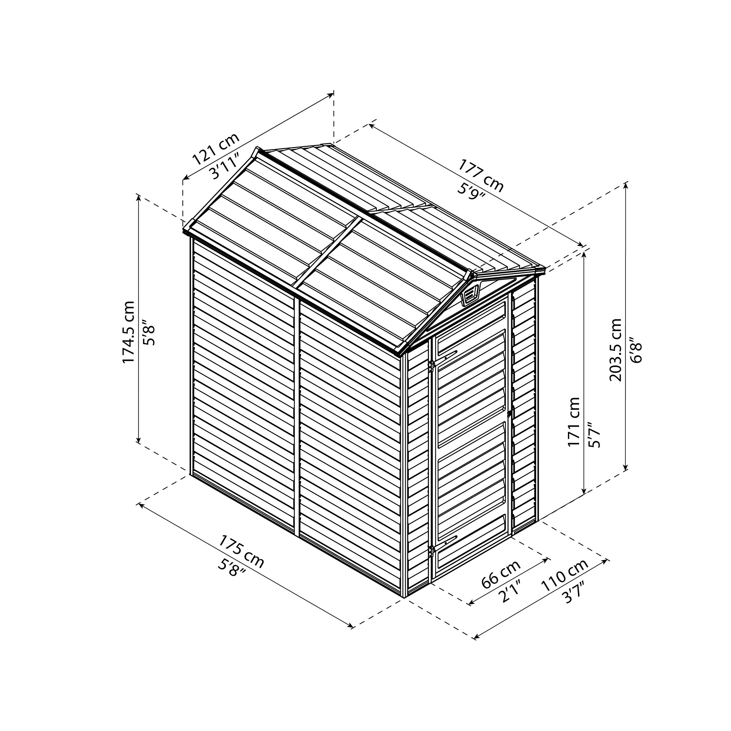 Skur SKYLIGHT 2,1 m2 midnatsgrå Palram - Canopia