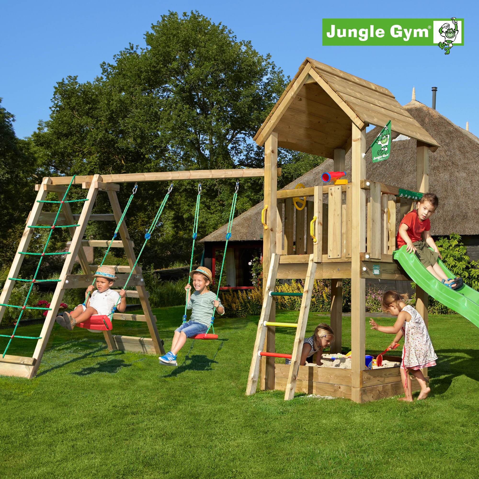 Legetårn Jungle Gym Club 2.1, m/2-Climb Module 220 ekskl. rutschebane