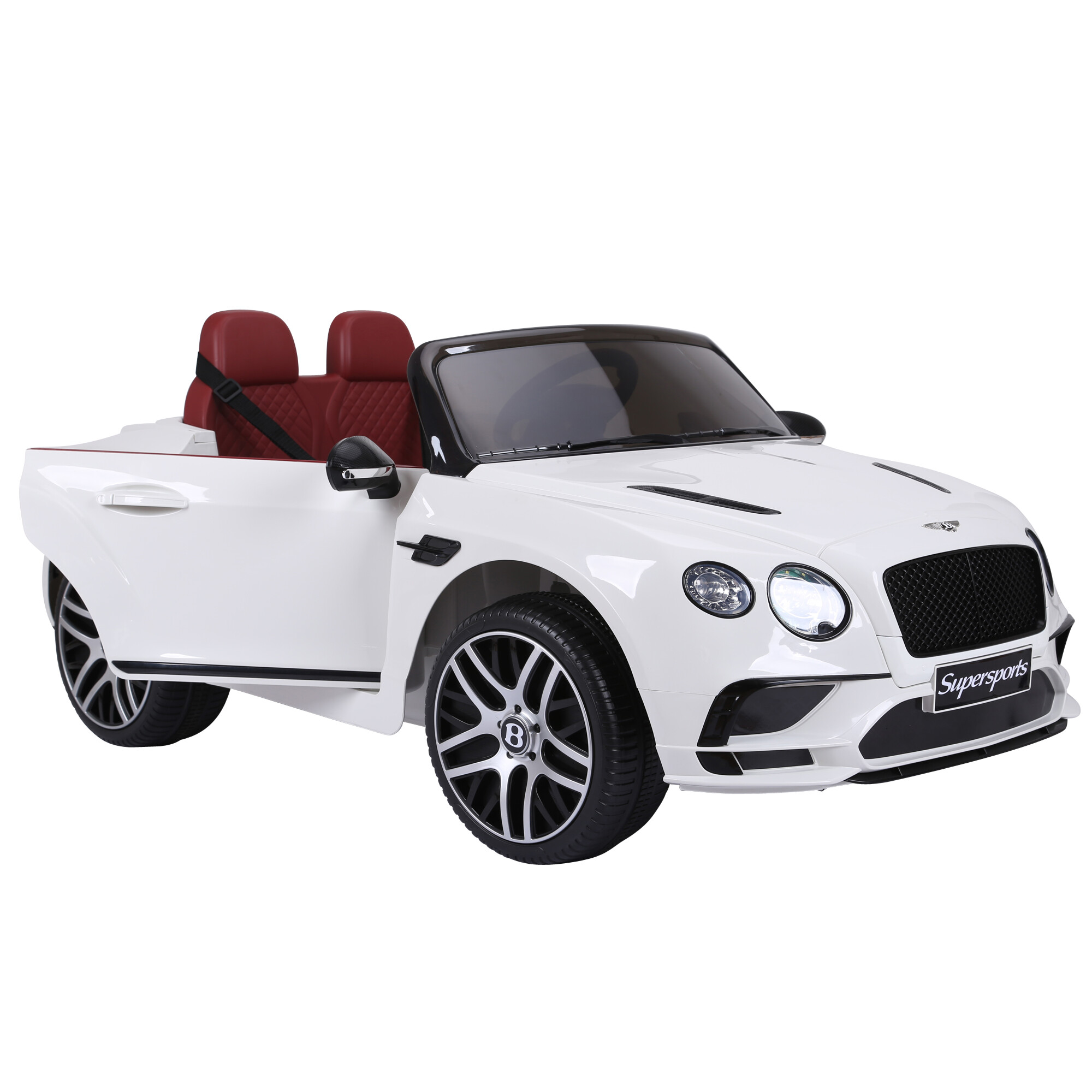 Electric car Bentley 2 persons, 2x6V, white with EVA tyres, NORDIC PLAY