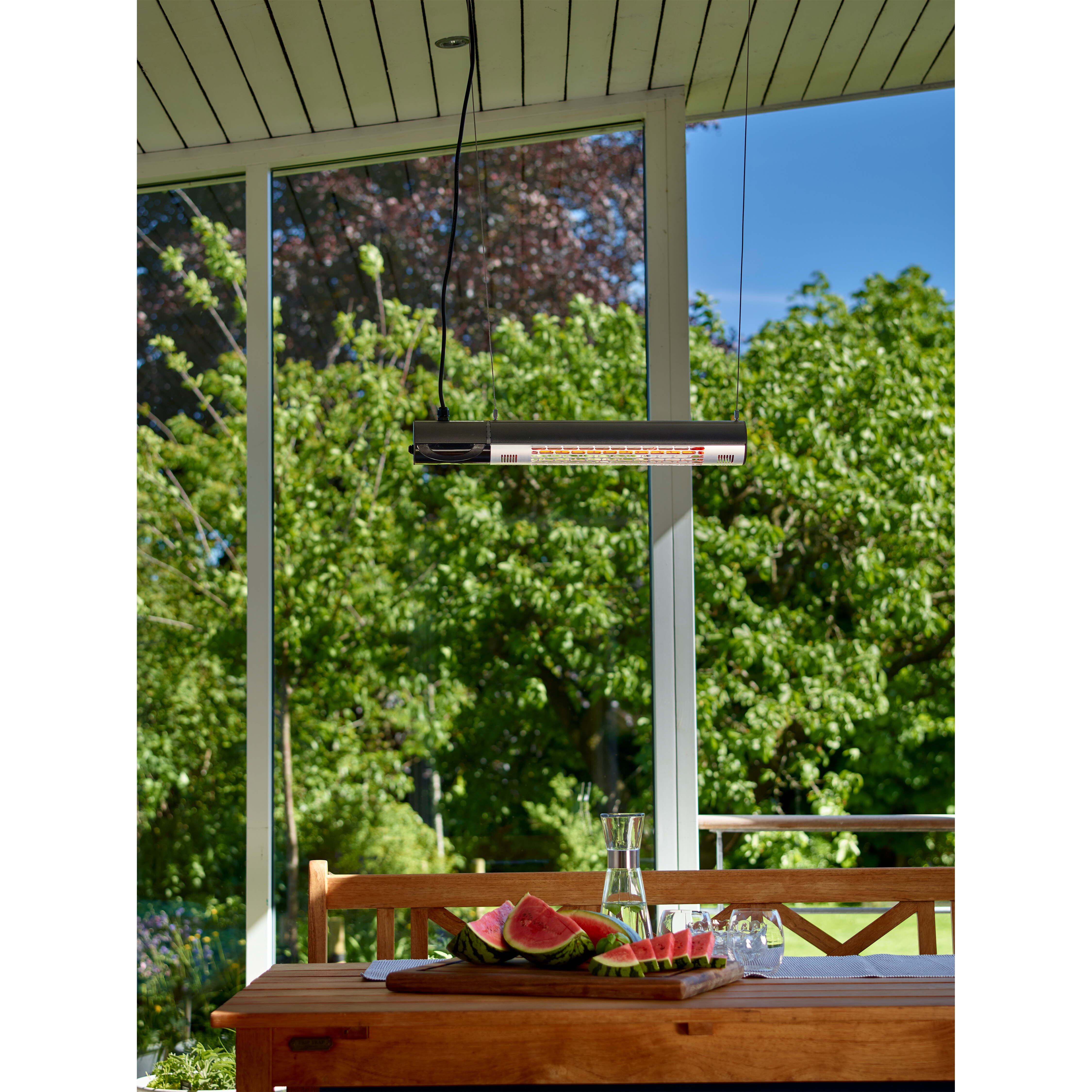 Terrassevarmer 1500W væghængt HORTUS, sort