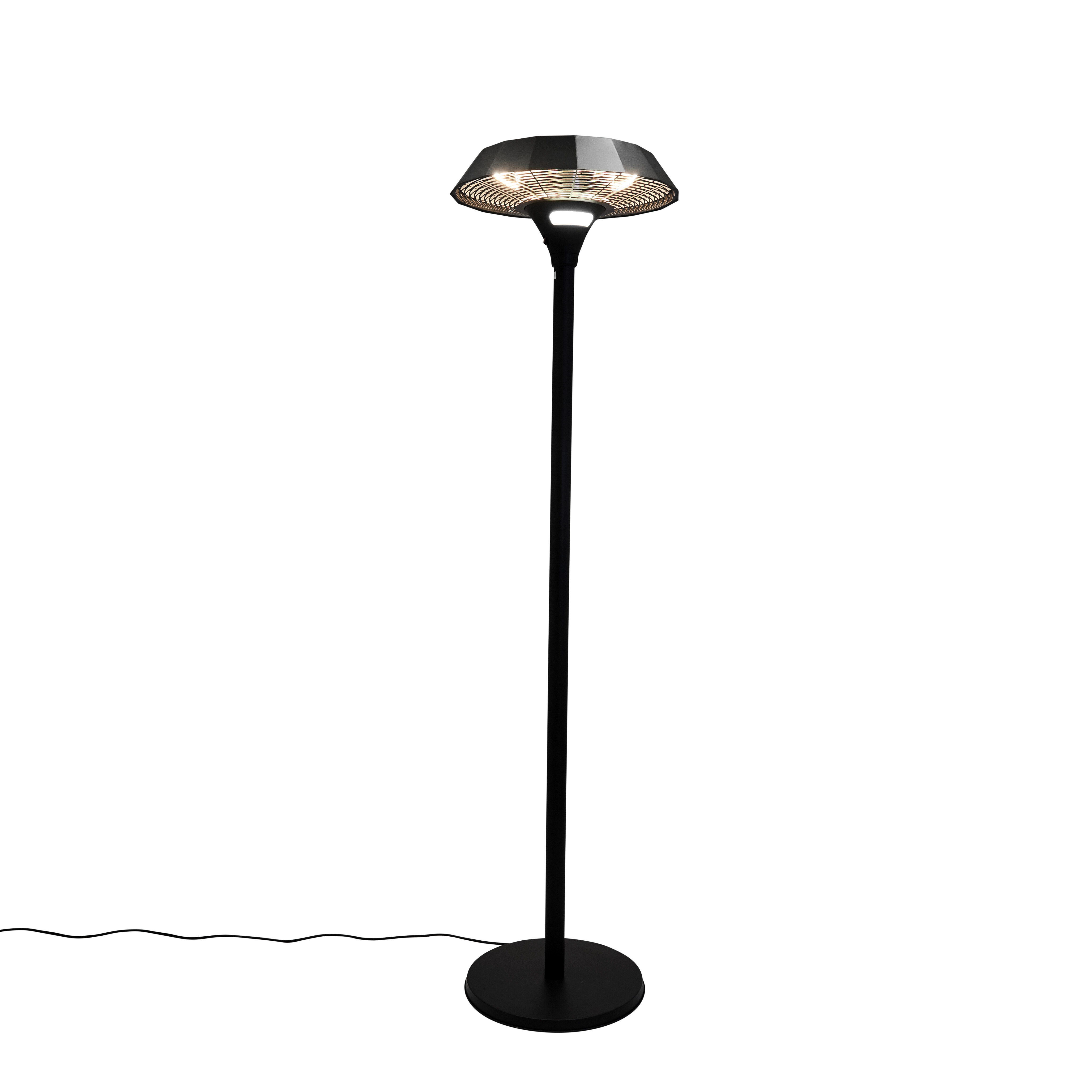 Terrassevarmer UFO 2000W gulvmodel HORTUS, sort