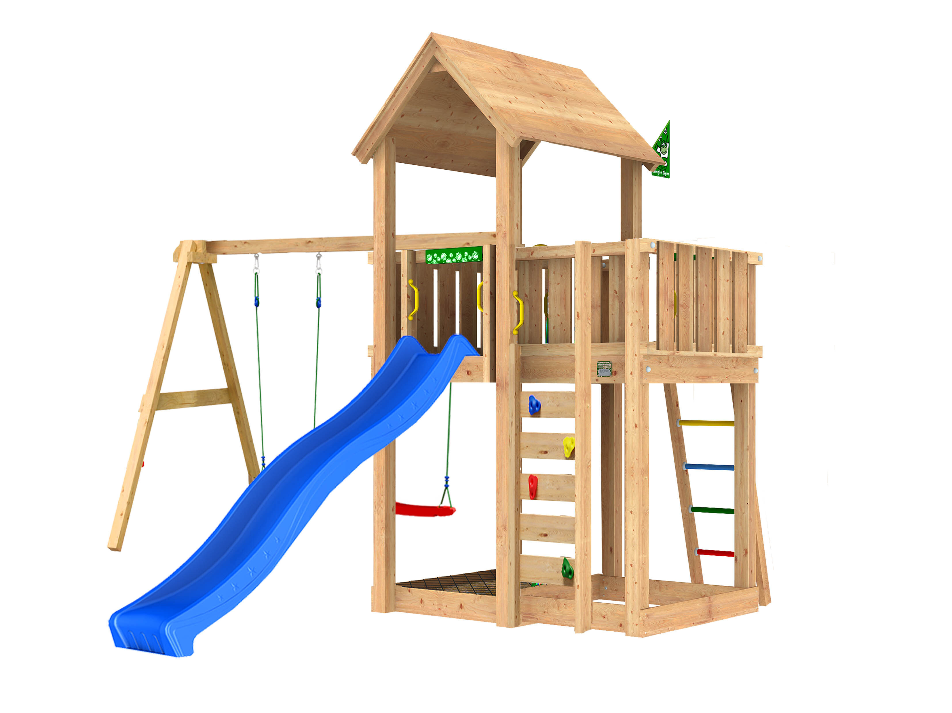 Legetårn Jungle Gym Mansion 2.1 m/2-Climb Module 220 ekskl. rutsjebane