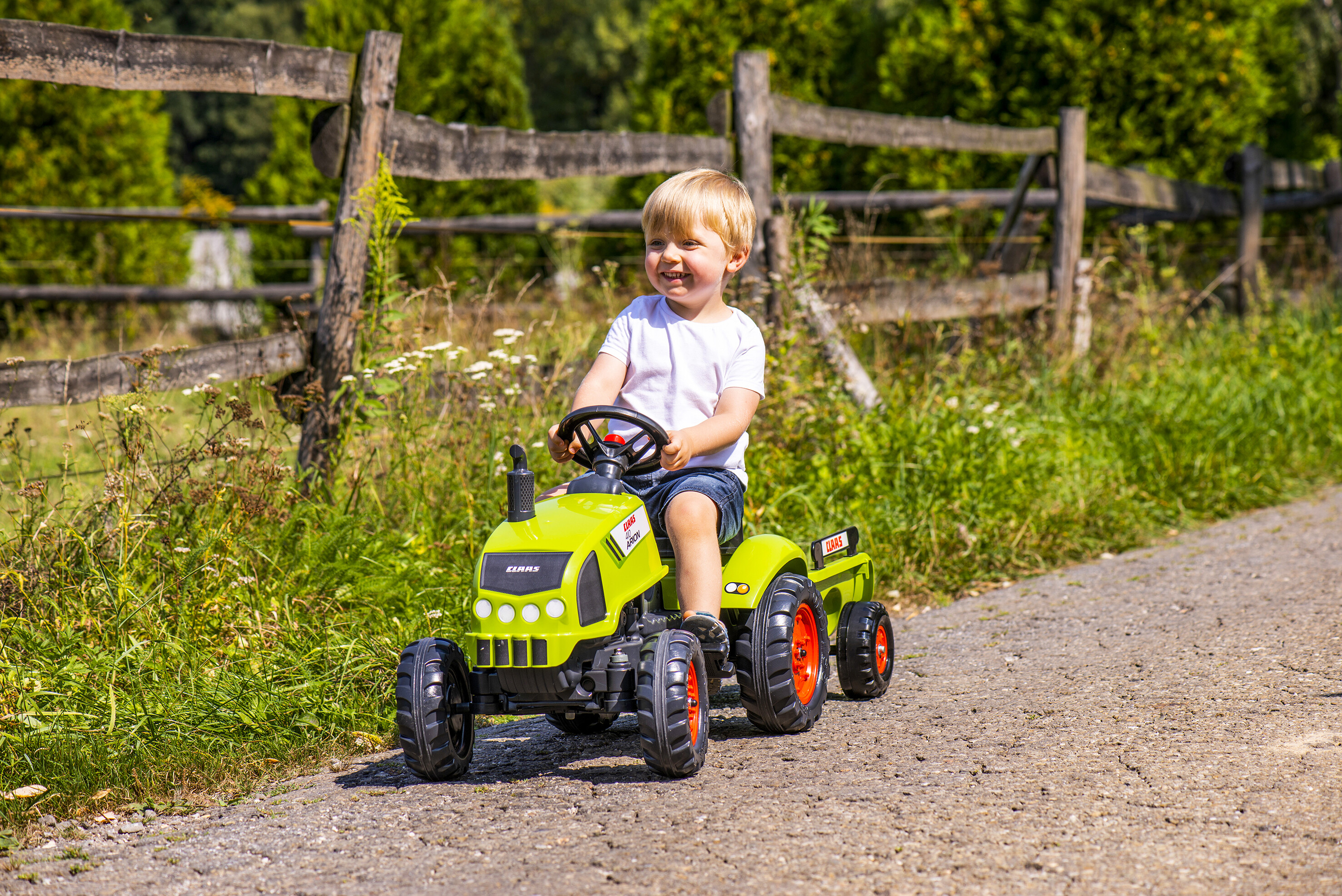 Traktor med vogn FALK Claas