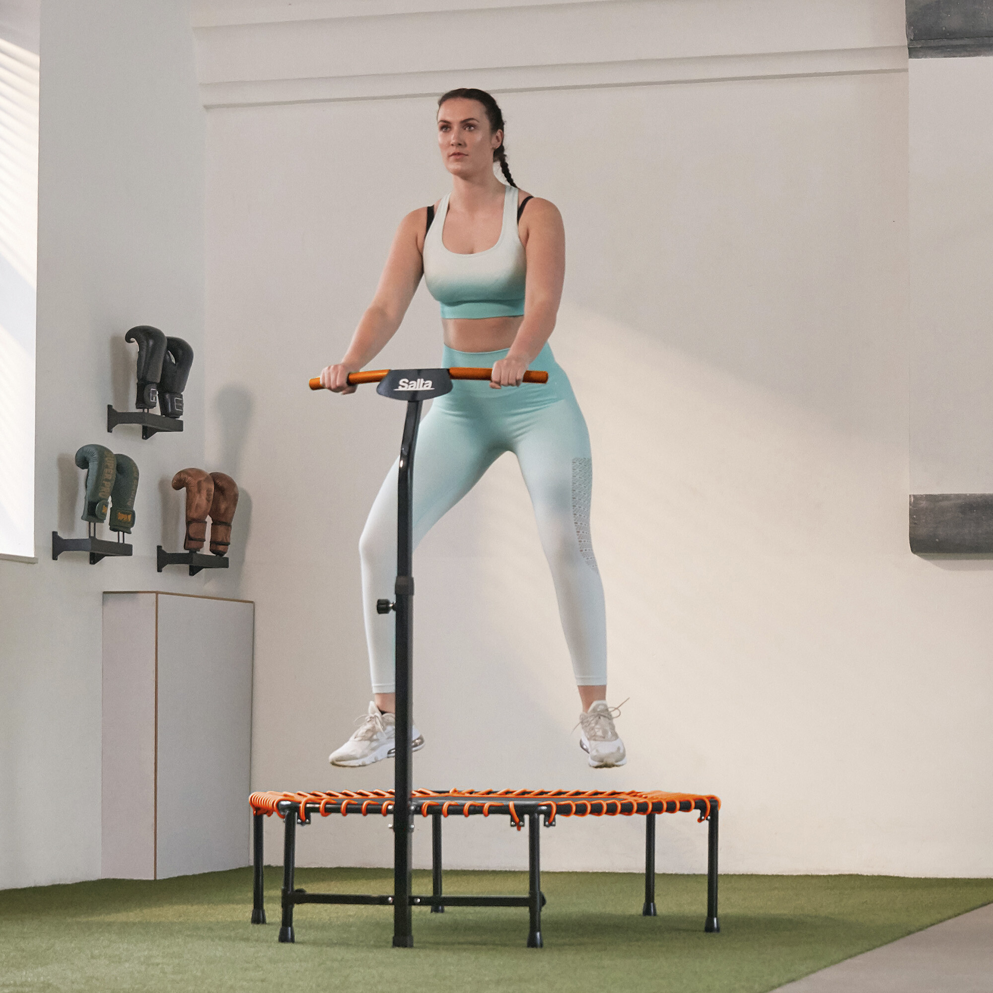 Fitness trampolin med håndtag, orange Salta