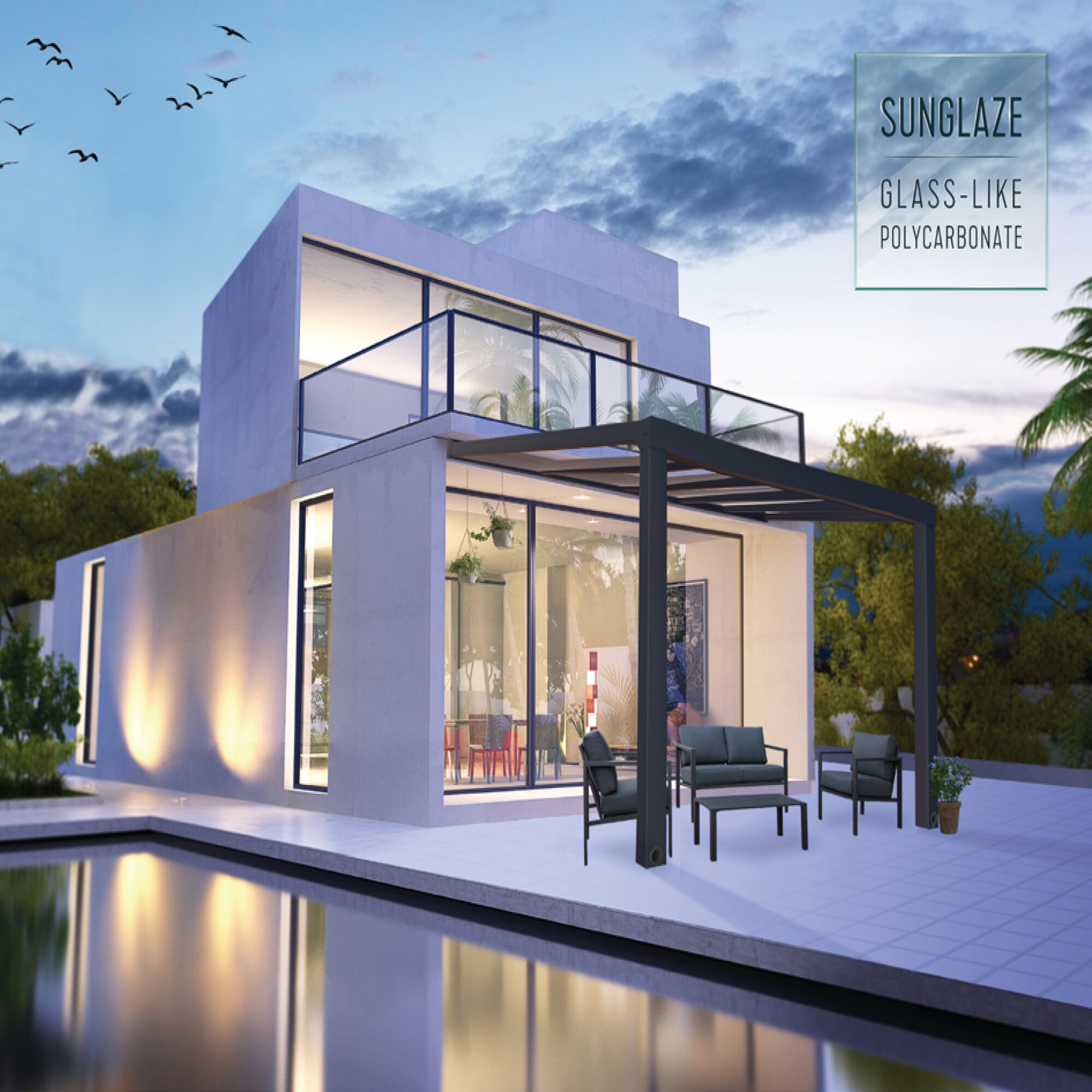 Patio cover Stockholm 3.4 x 3.7 m, anthracite Palram - Canopia