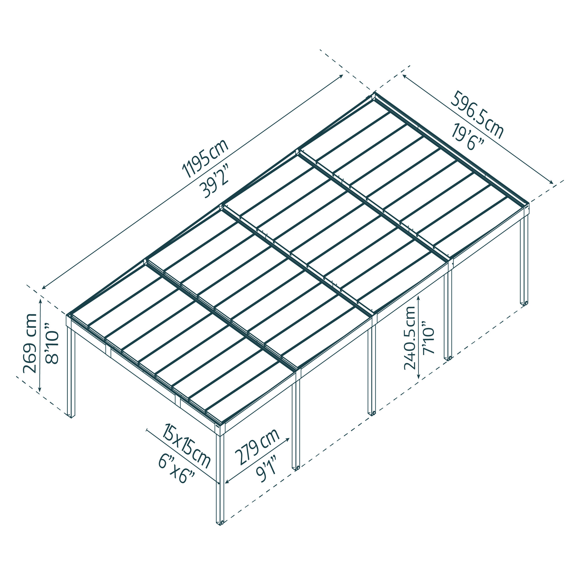 Carport Oslo 596,5 x 1195 cm Palram - Canopia