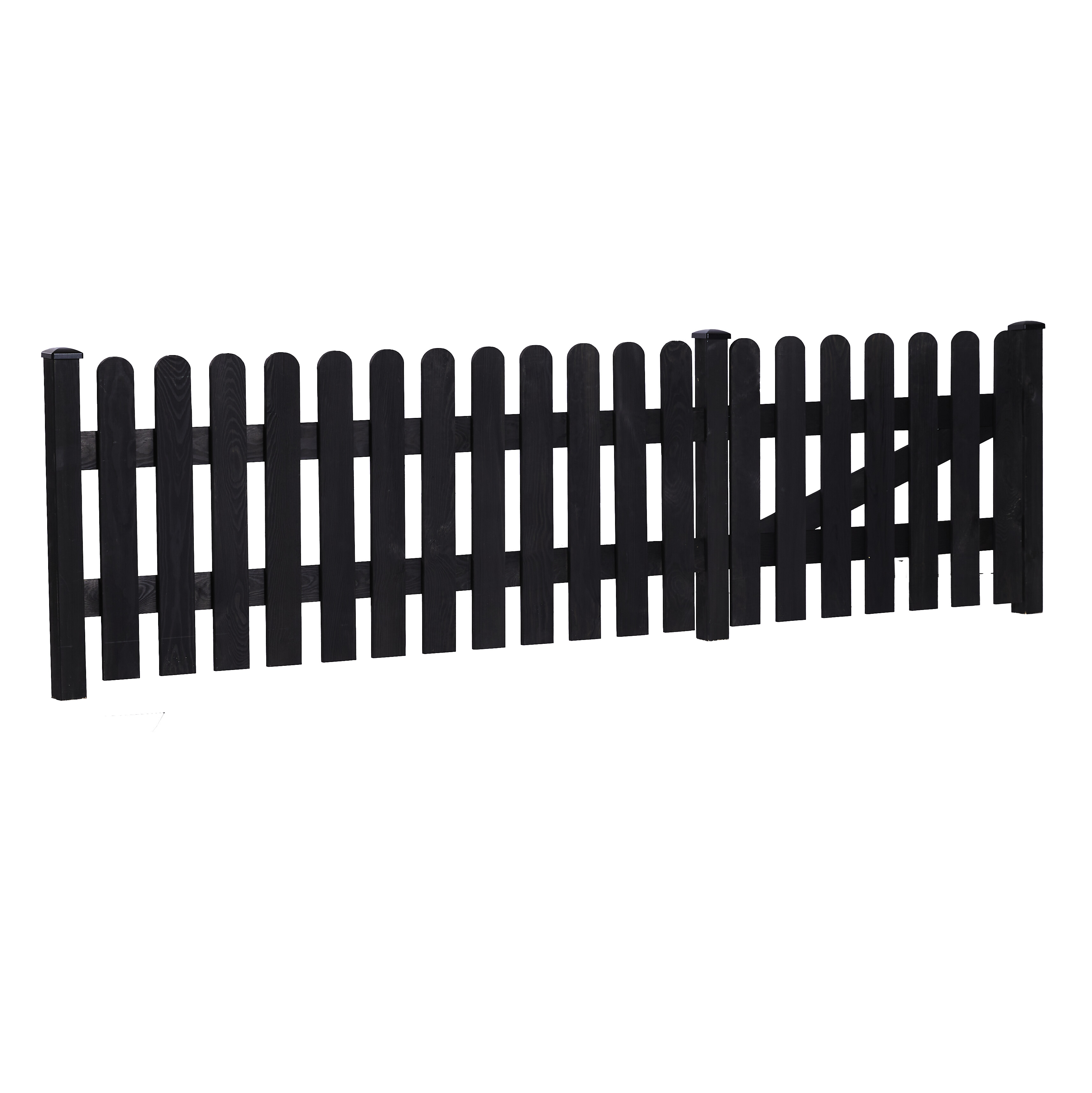 Forhavehegn 180 x 80 cm, grundmalet sort, NORDIC FENCE, FYN