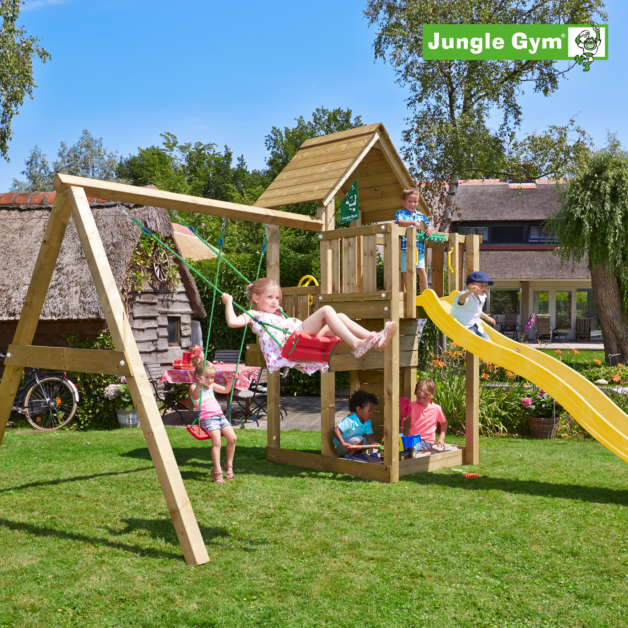 Legetårn Jungle Gym Cubby m/2-Swing Module 220 ekskl. rutschebane