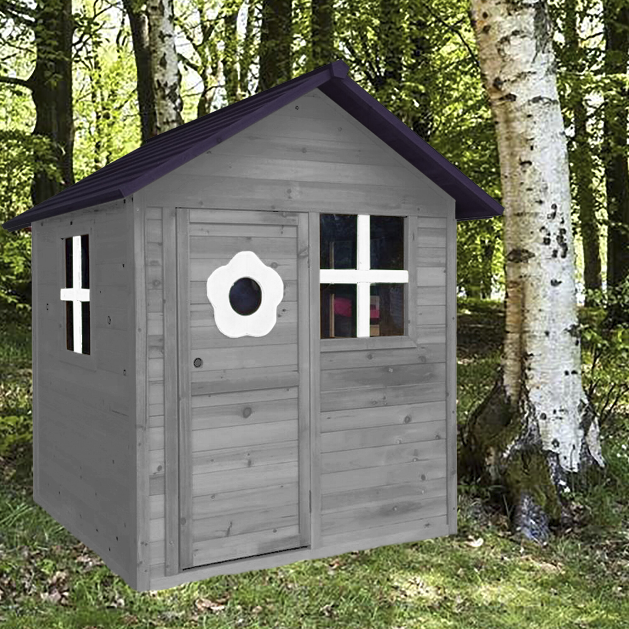 Playhouse gray/black 158 x 148 x 132 cm NORDIC PLAY