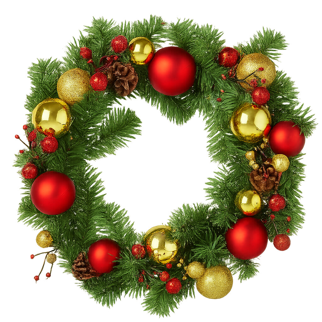 Grankrans PVC med pynt Ø45 cm NORDIC WINTER