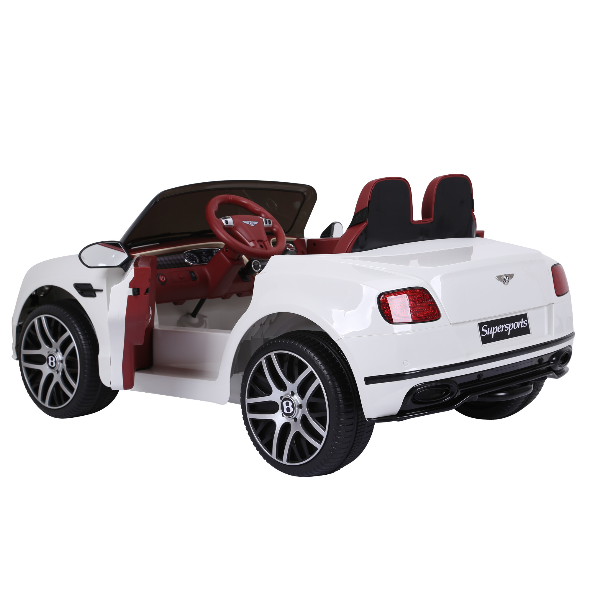 Electric car Bentley 2 persons, 2x6V, white with EVA tyres, NORDIC PLAY