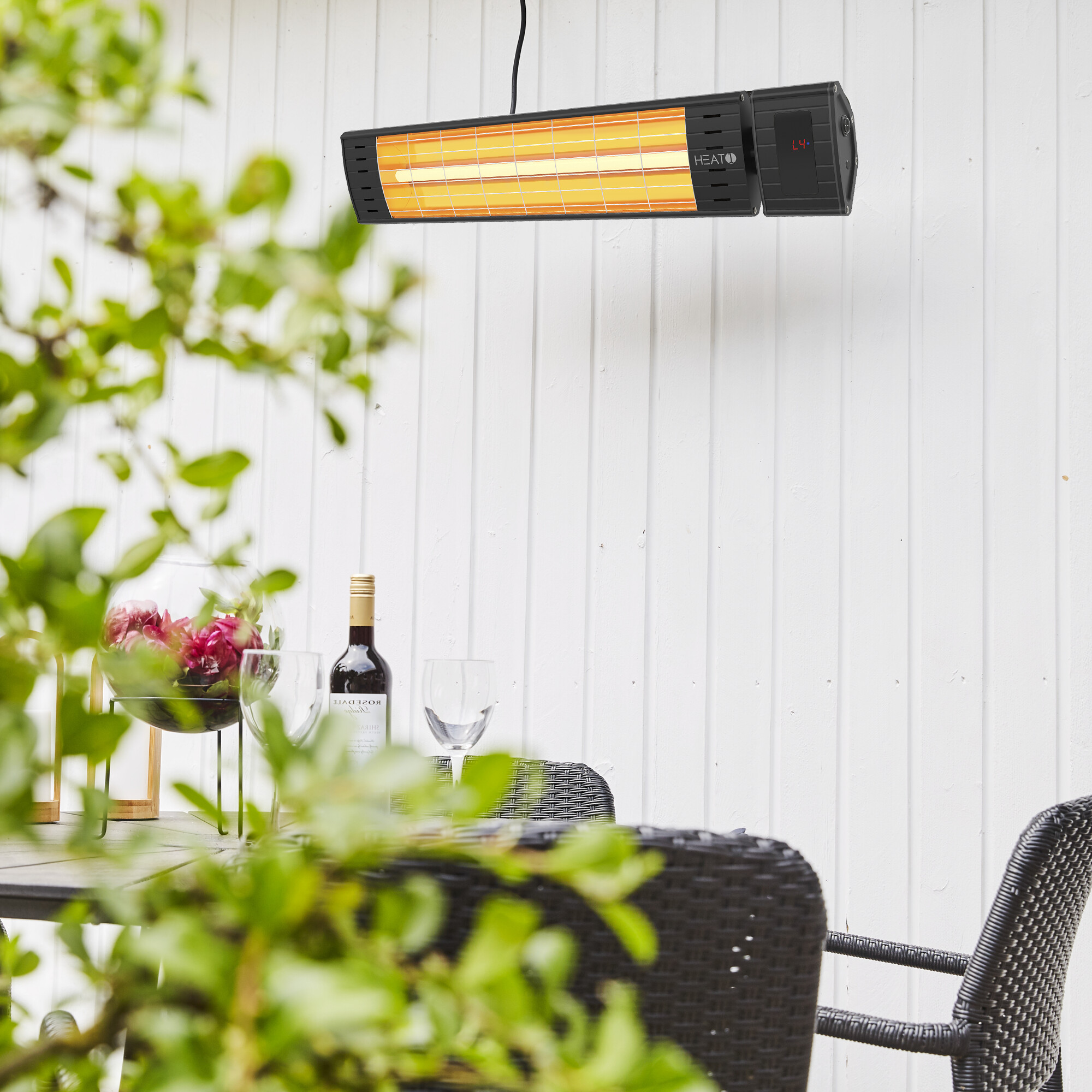 Terrassevarmer ECO pro-line 2300W med fjernbetjening HEAT1, sort