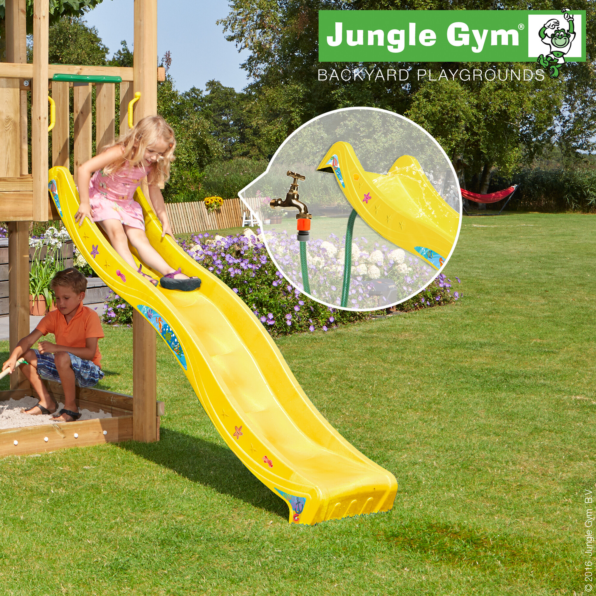 Liukumäki, keltainen 220 cm Jungle Gym
