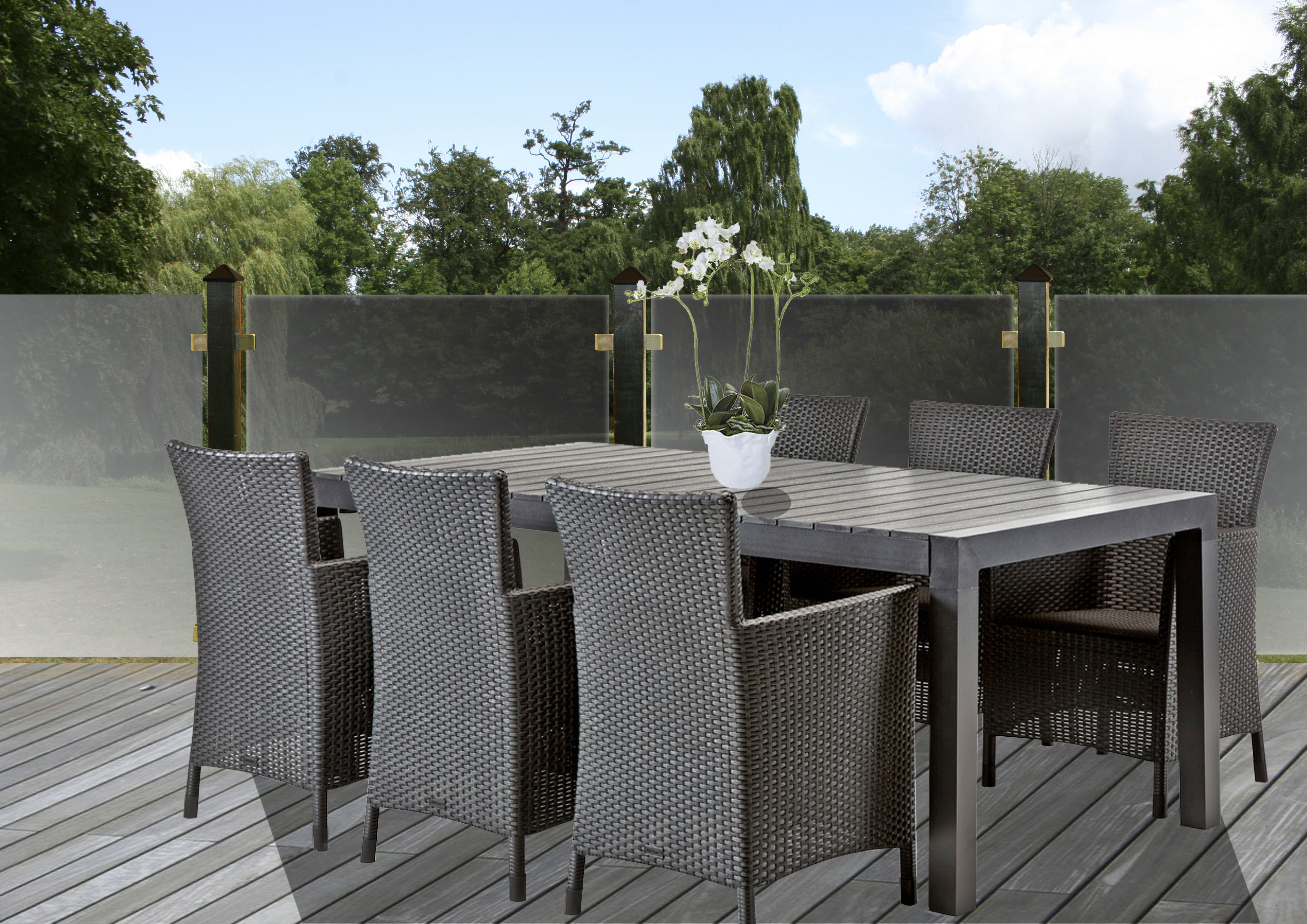 Lasinen puutarha-aita, paneeli 1000 x 1000 mm HORTUS