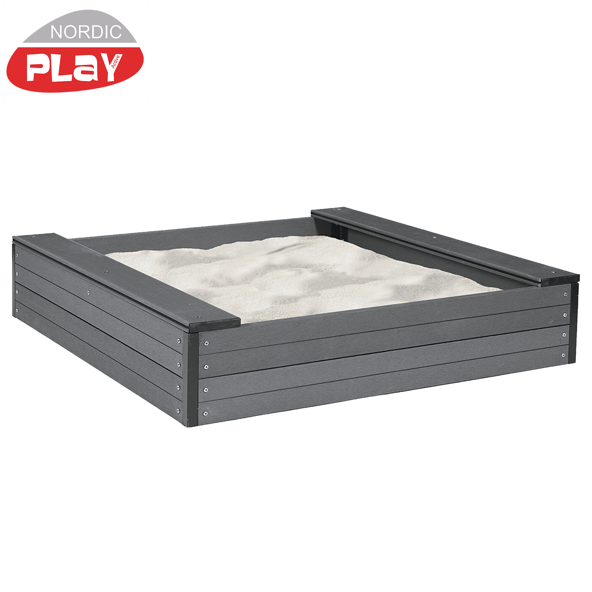 Sandkasse WPC 24 x 120 x 120 cm  inkl. net og 240 kg sand NORDIC PLAY