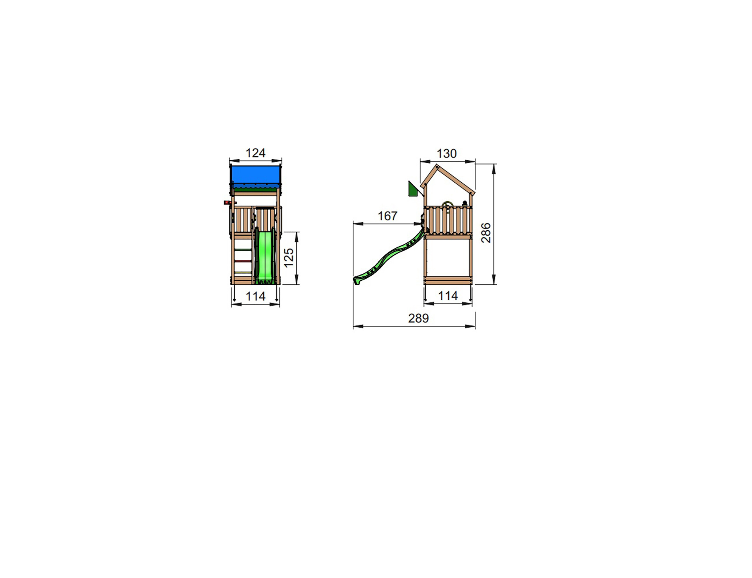 Legetårn Jungle Gym Home 2.1 ekskl. rutschebane