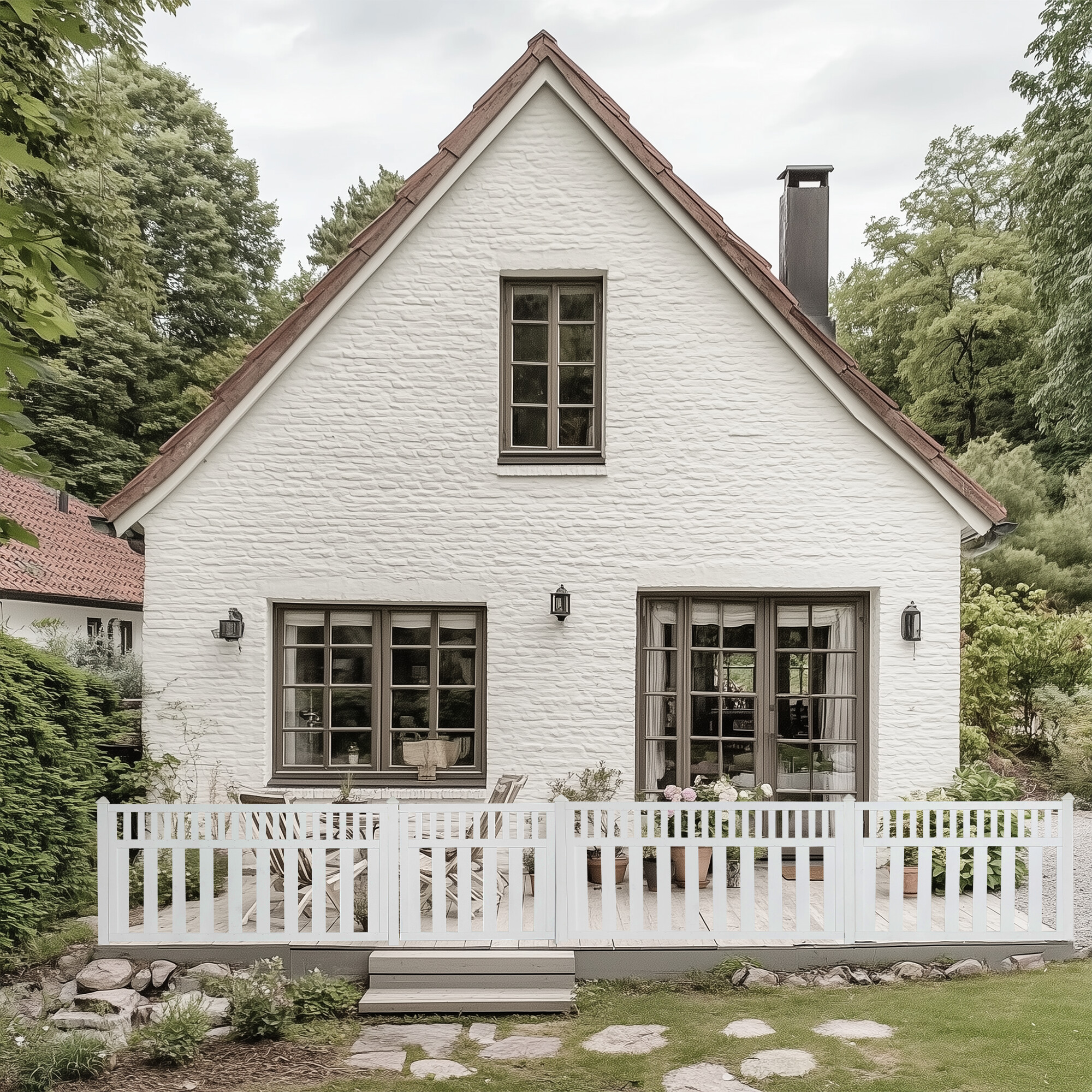 Forhavelåge 100 x 90 cm, grundmalet hvid, NORDIC FENCE, Tendens