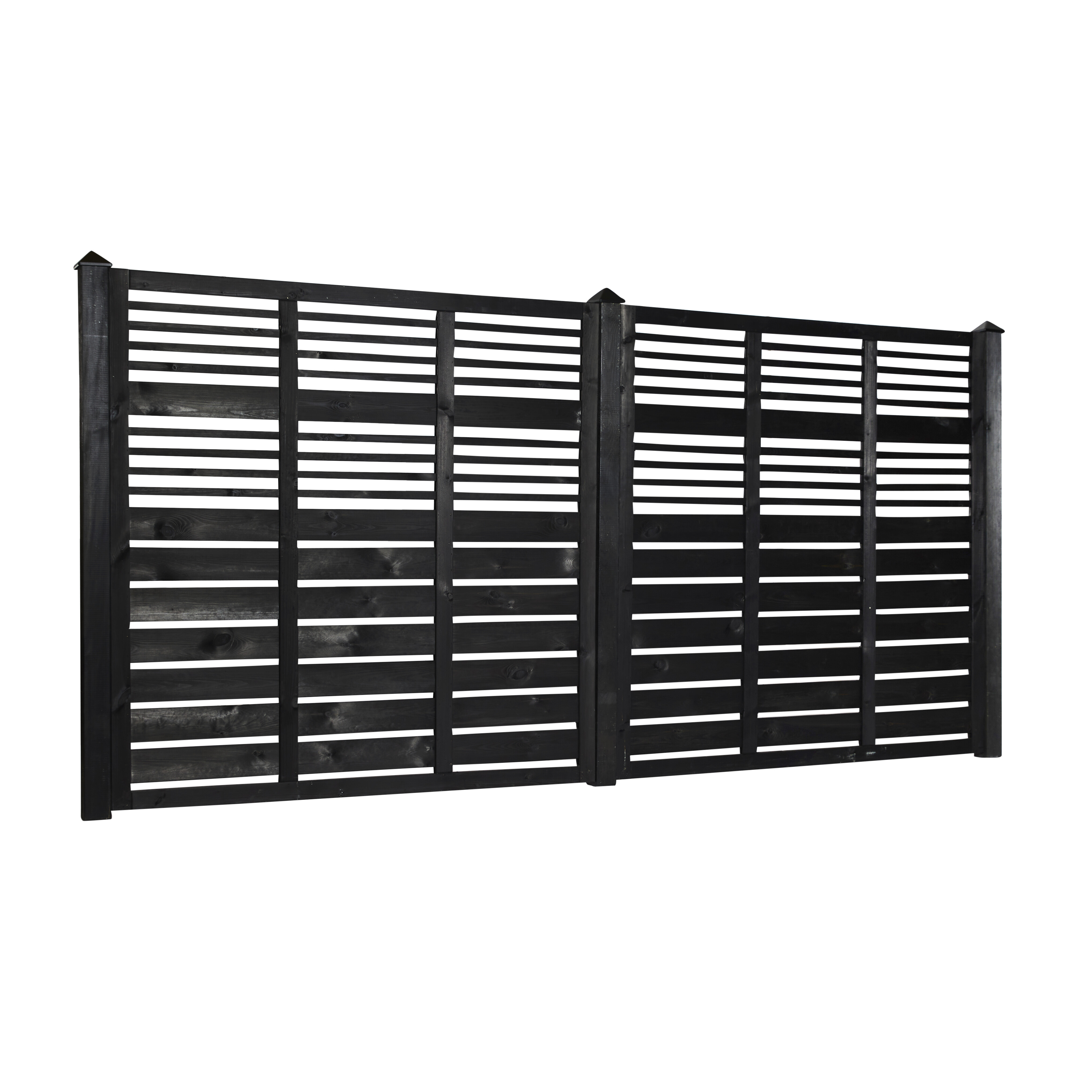 Læhegn, 180 x 180 cm, sort grundmalet, NORDIC FENCE, LINEAR