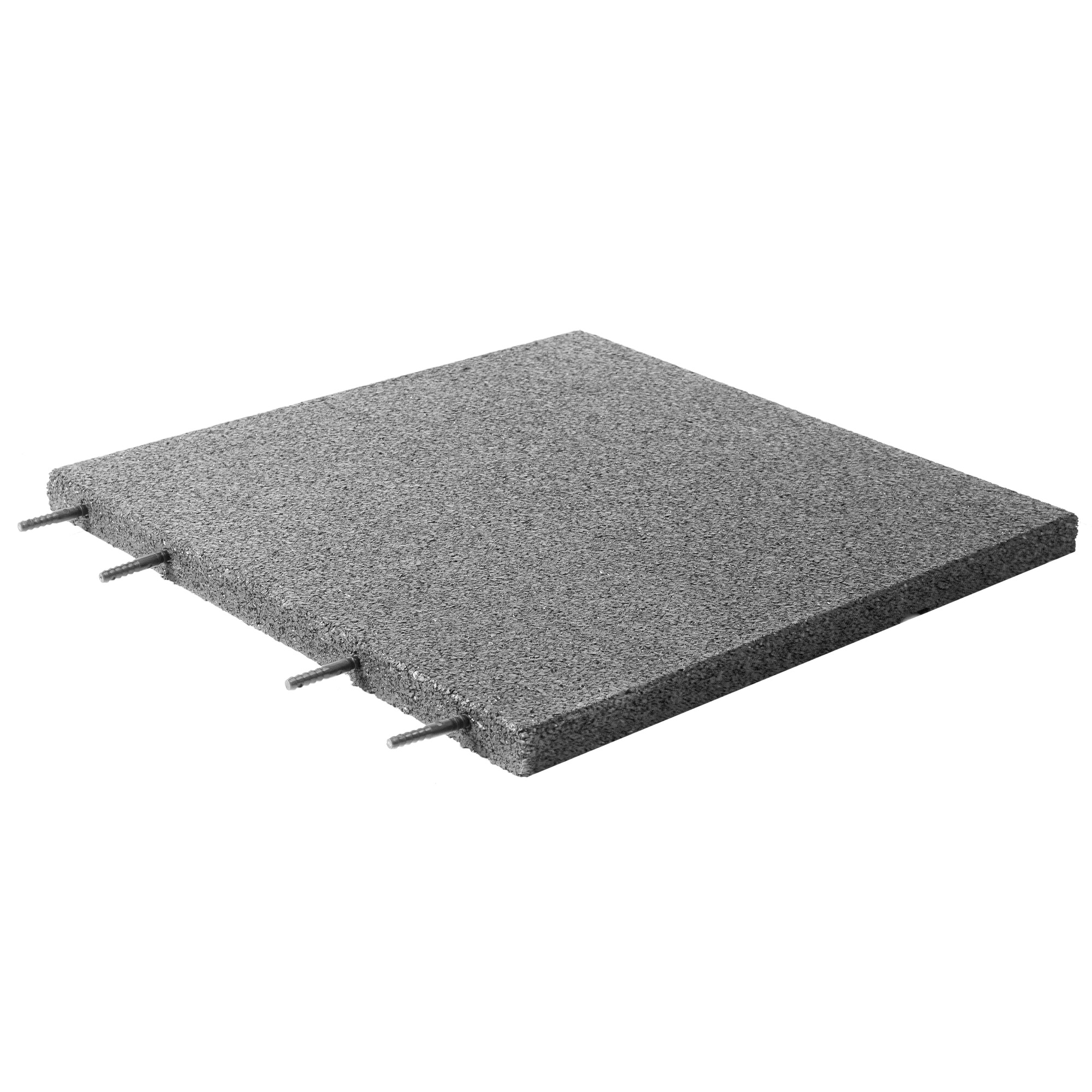 Rubber tile 500 x 500 x 30 mm gray NORDIC PLAY