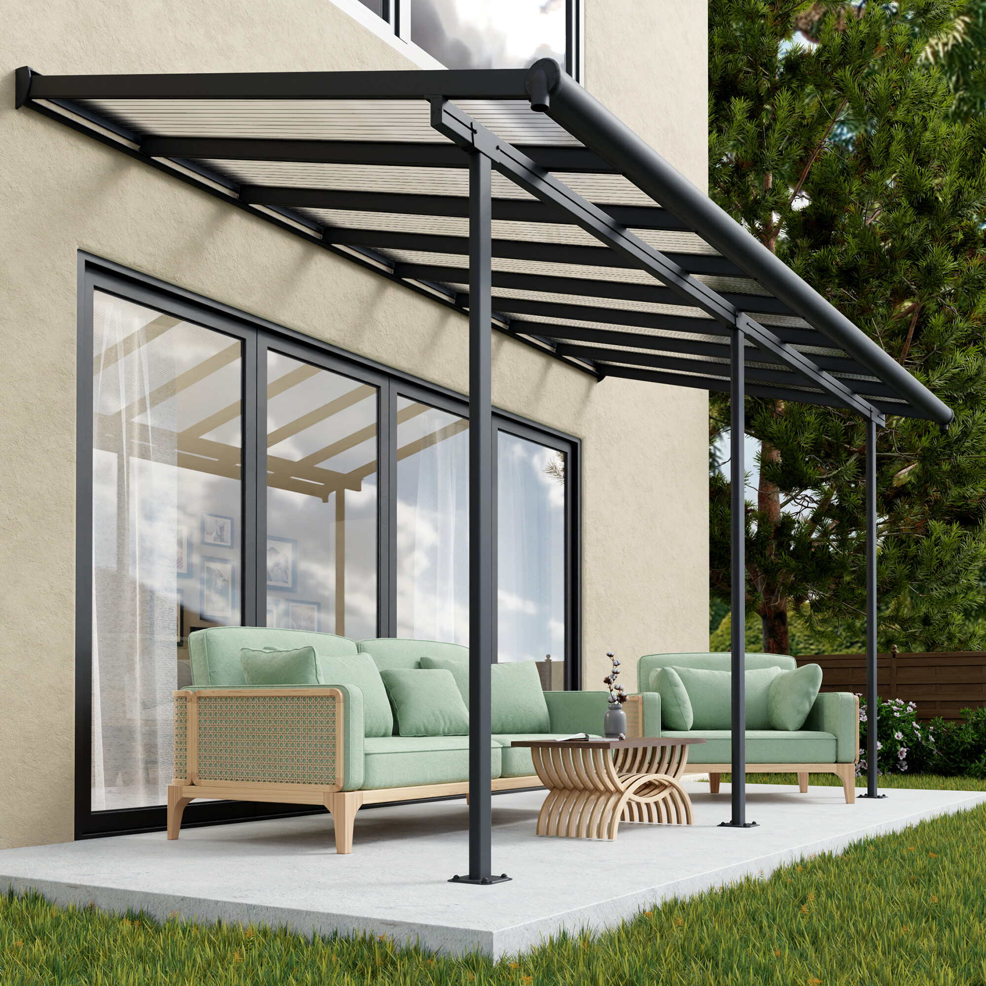 Terrasseoverdækning Sierra 2,3x4,5m (10m2), antracitgrå Palram - Canopia