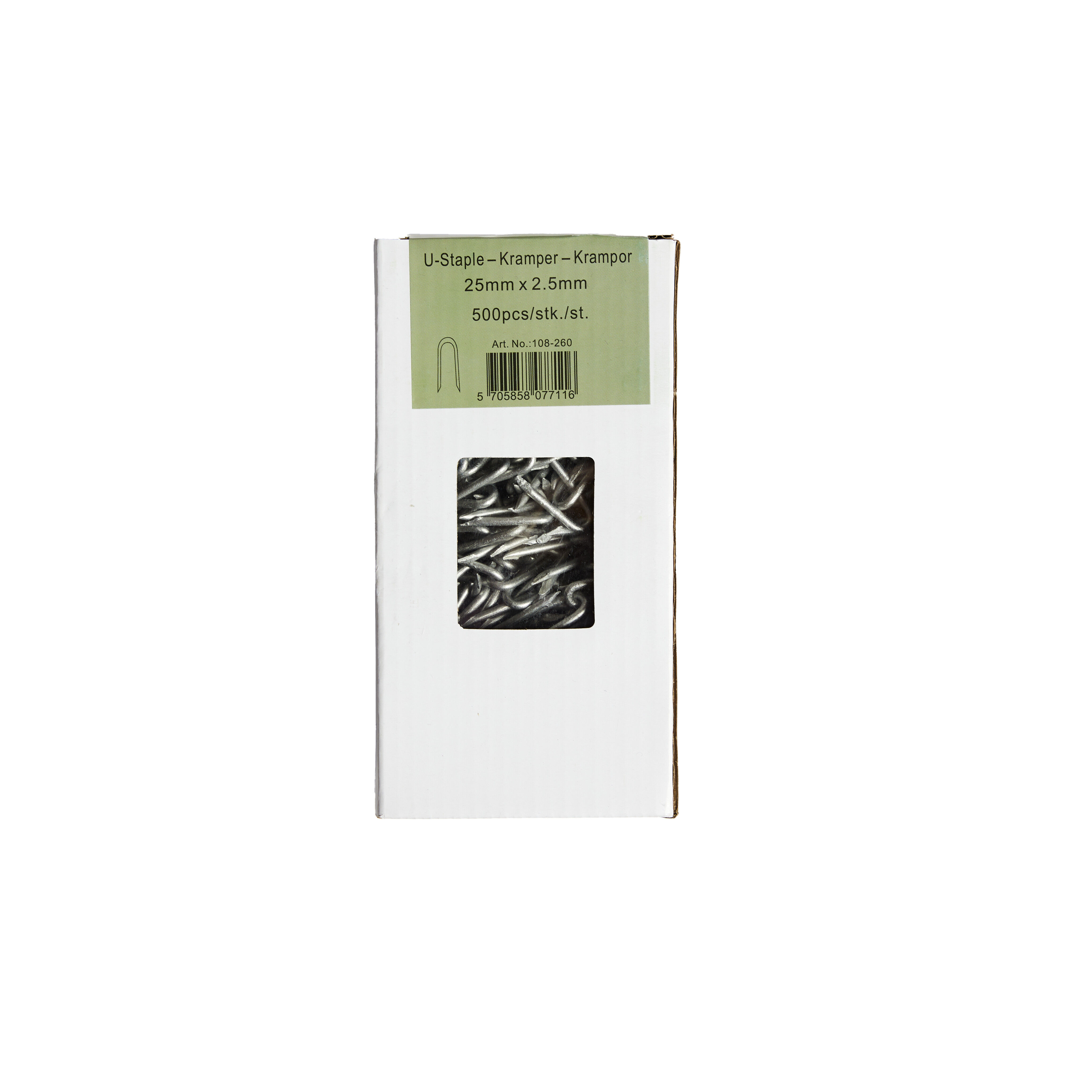 Hegnskramper 2,5 x 25 mm, varmgalvaniseret, 500 stk., NORDIC FENCE