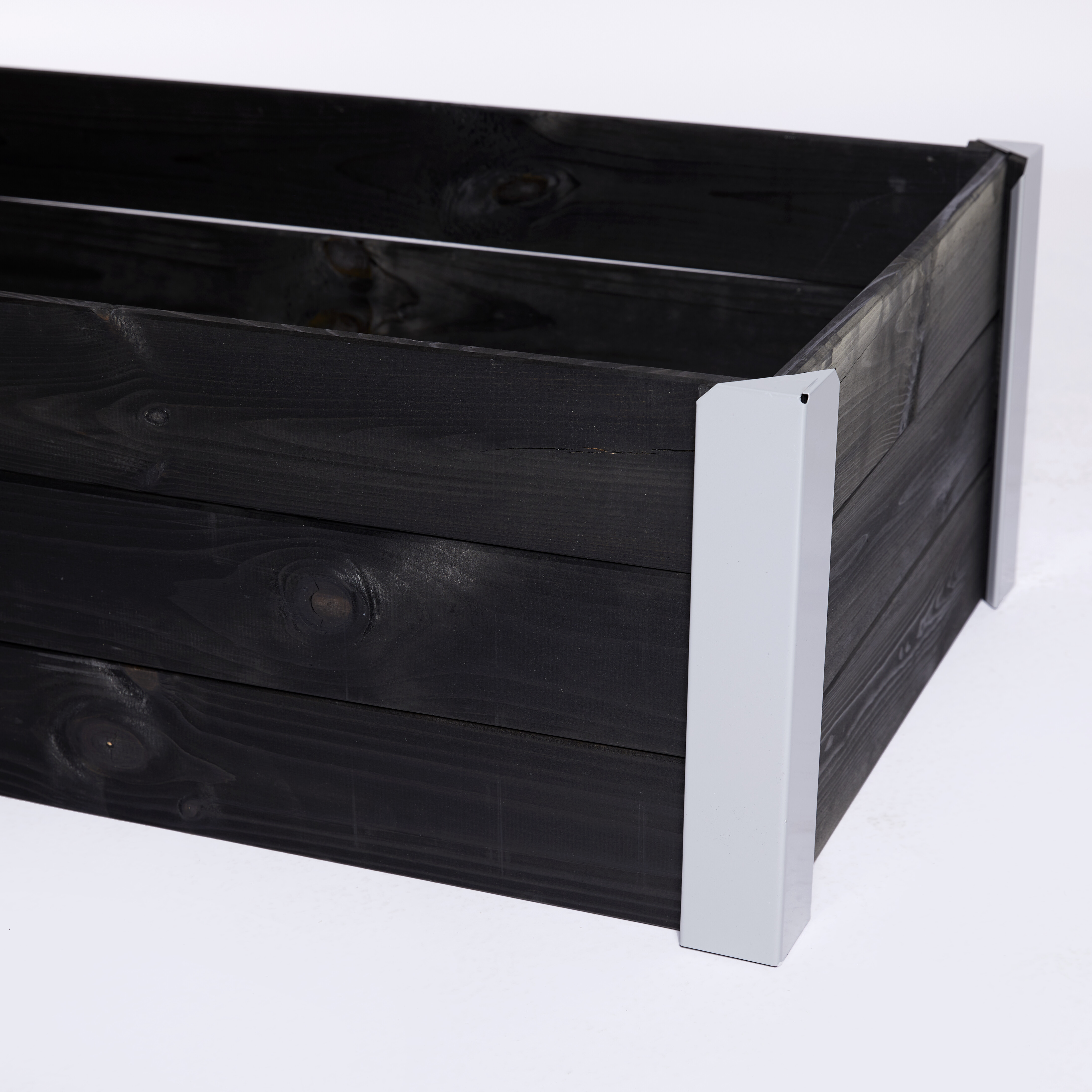 Kapilærskjuler gundmalet træ, sort med metalhjørner 33 x 93 x 53 HORTUS
