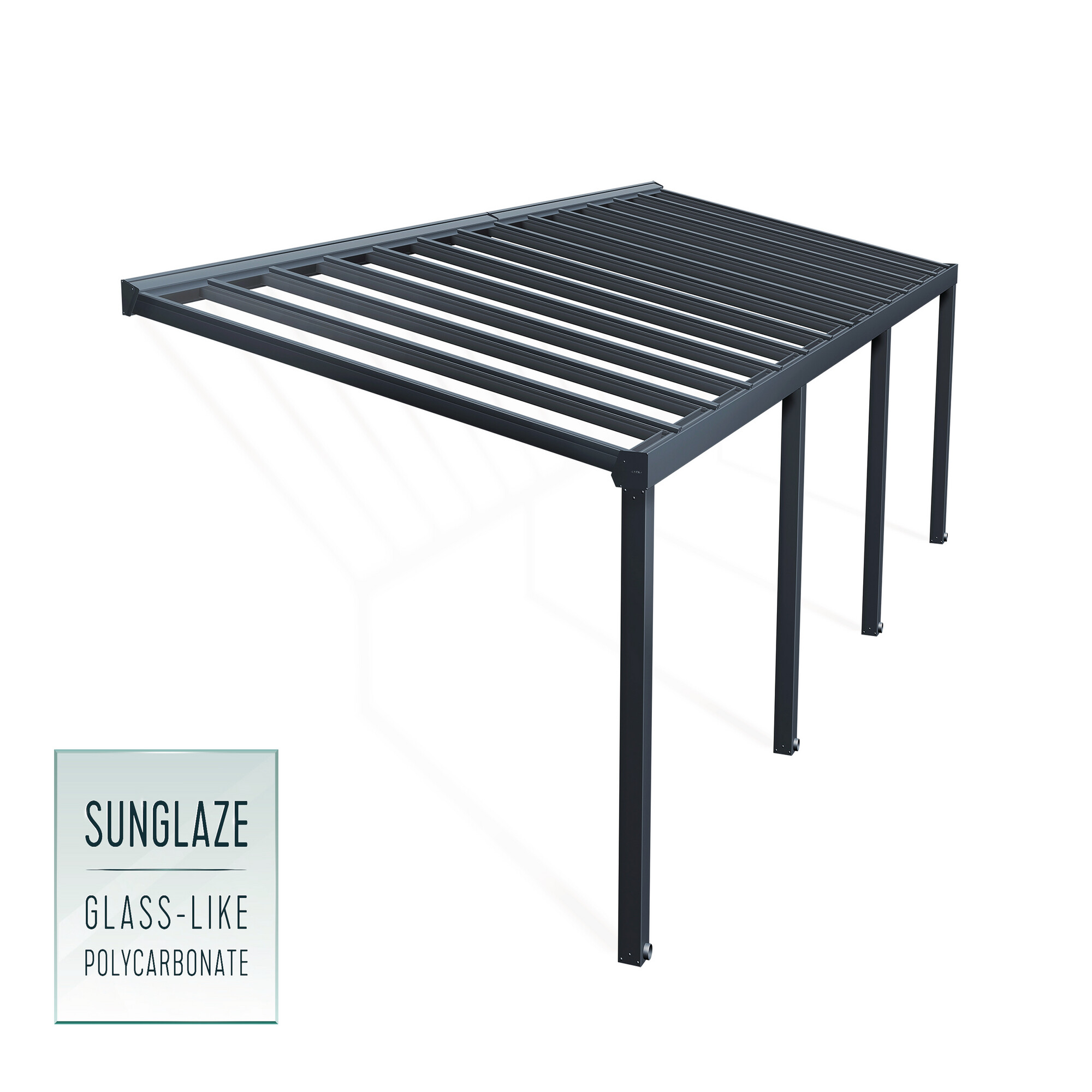 Terassikatos Palram - Canopia Stockholm 3,4 x 9,5m, antrasiitti