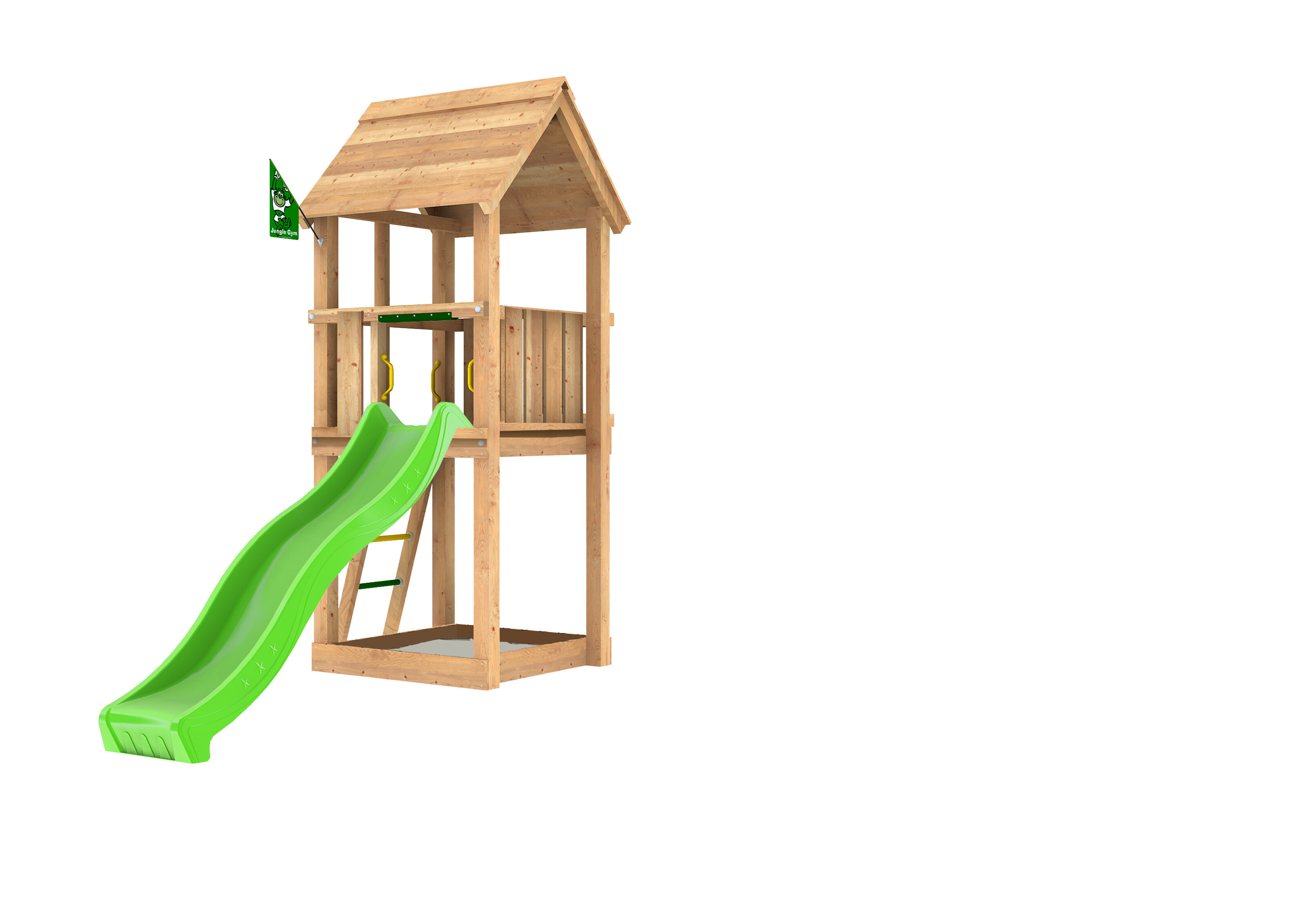 Legetårn Jungle Gym Club 2.1 m/grøn rutschebane