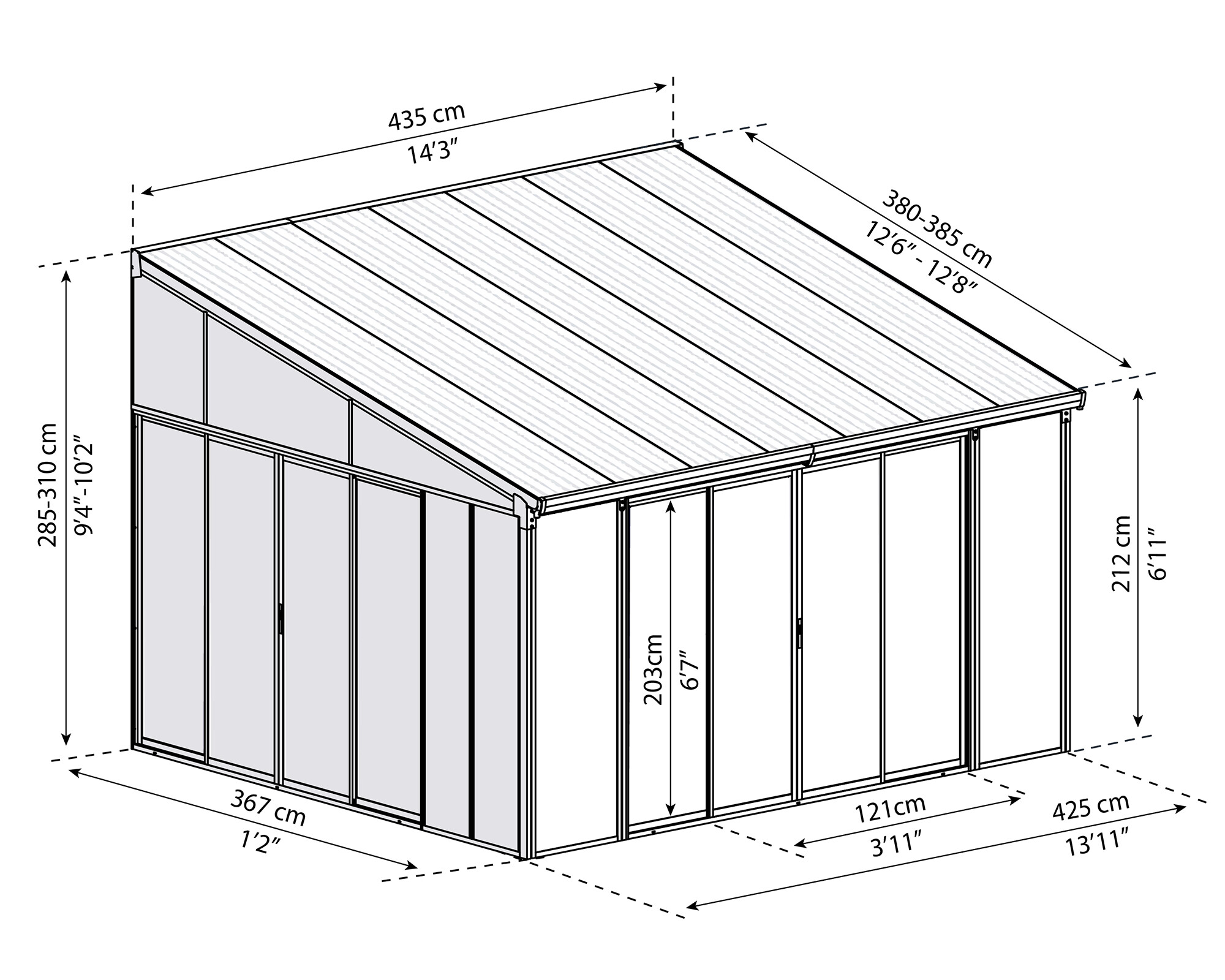 Udestue SanRemo 4 x 4,25 m, hvid Palram - Canopia