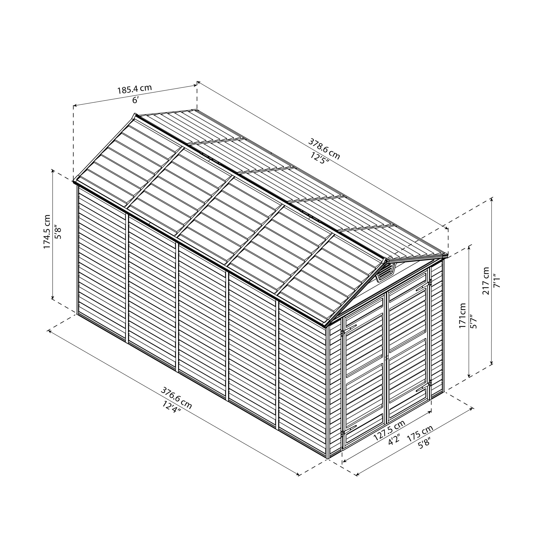 Skur SKYLIGHT 7,0 m2 midnatsgrå Palram - Canopia