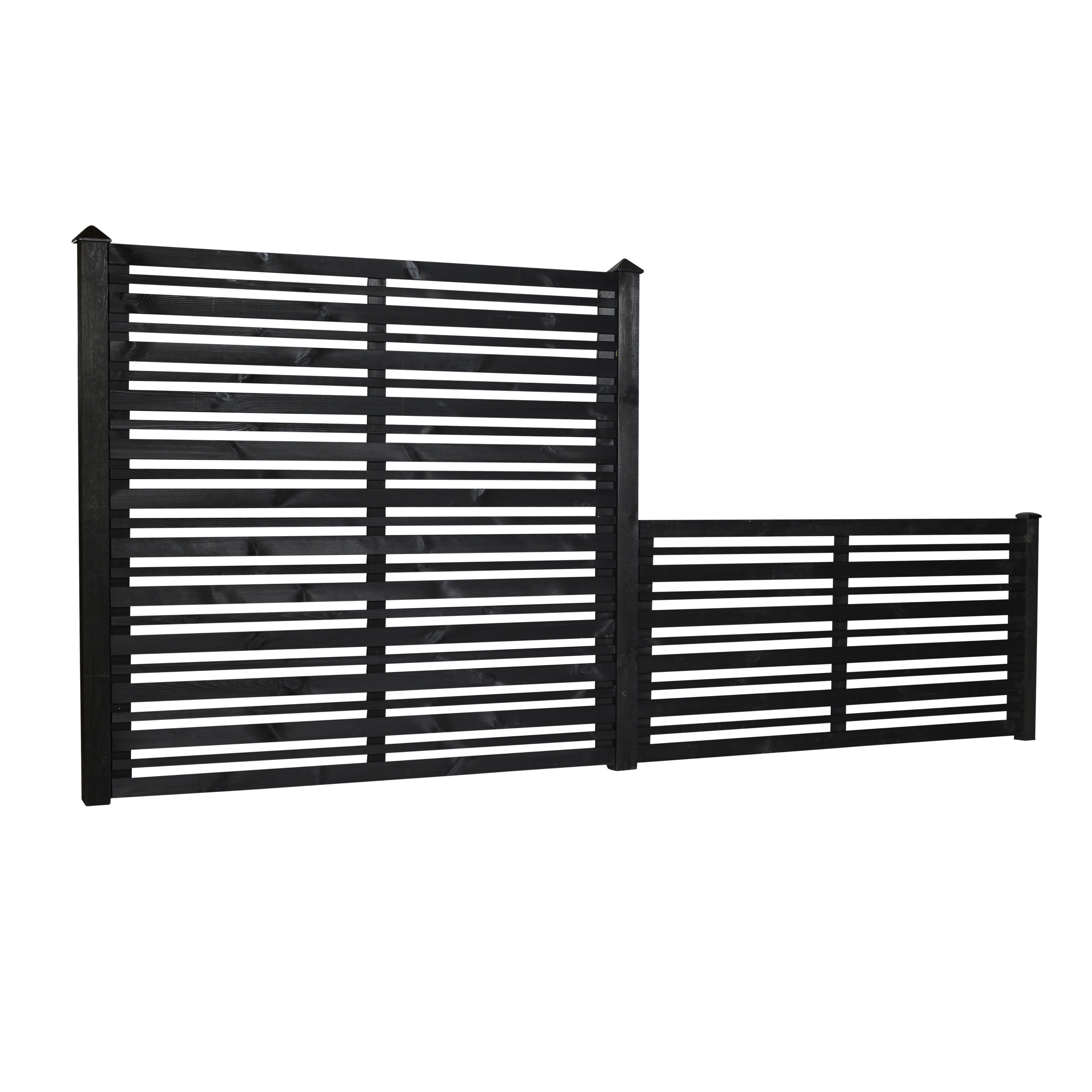 Læhegn 90 x 180 cm, sort grundmalet, NORDIC FENCE, SENSE