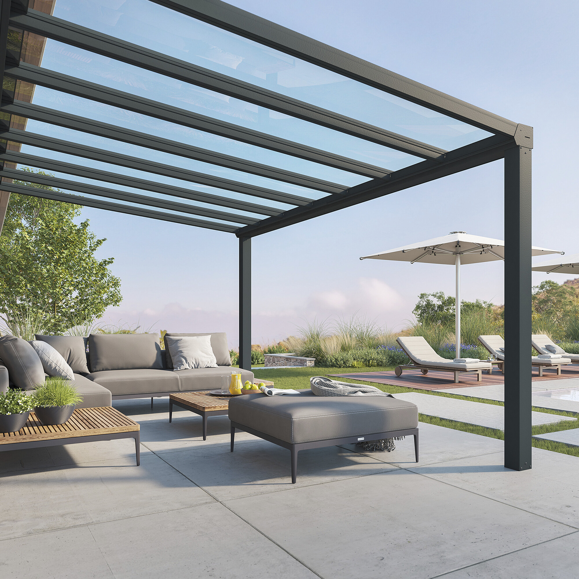Patio cover Stockholm 3.4 x 3.7 m, anthracite Palram - Canopia