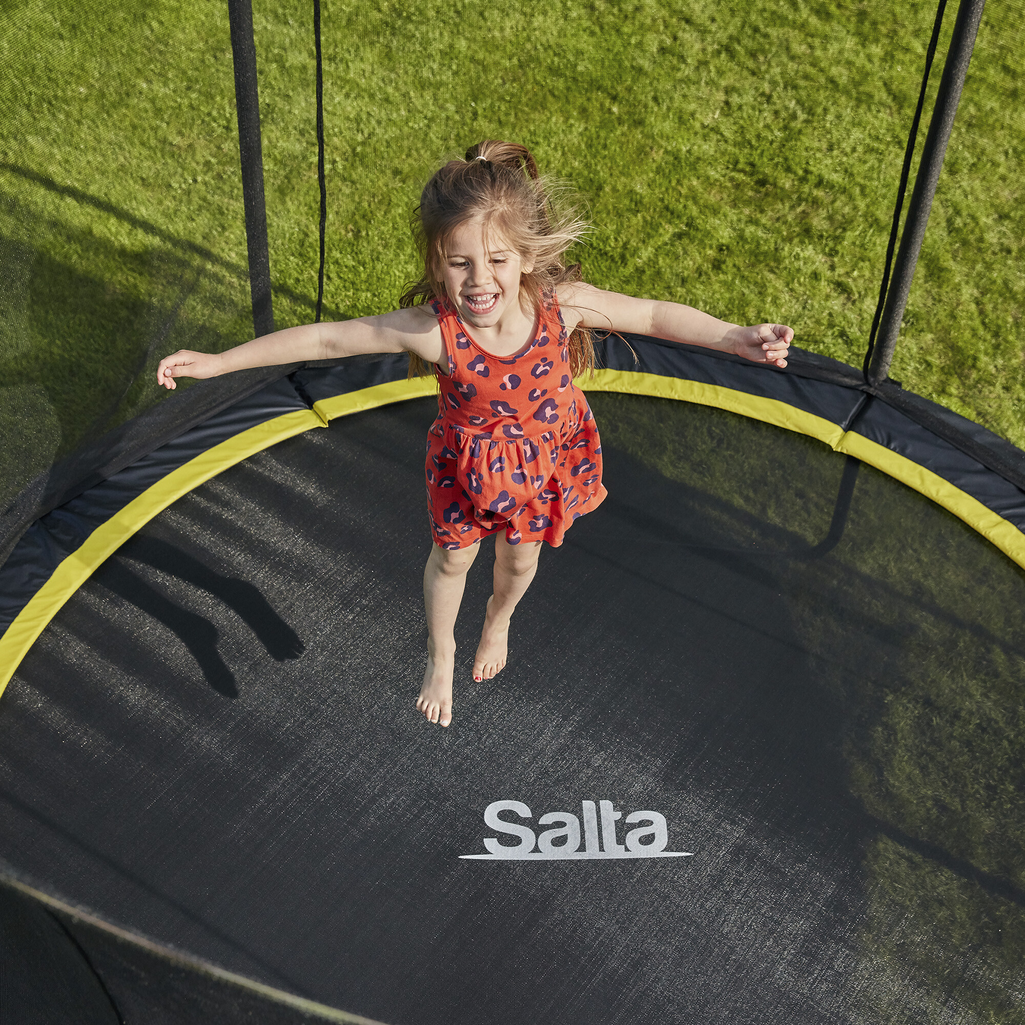 Trampolin Comfort Edition rektangulær 305 x 214 cm, sort inkl. sikkerhedsnet Salta