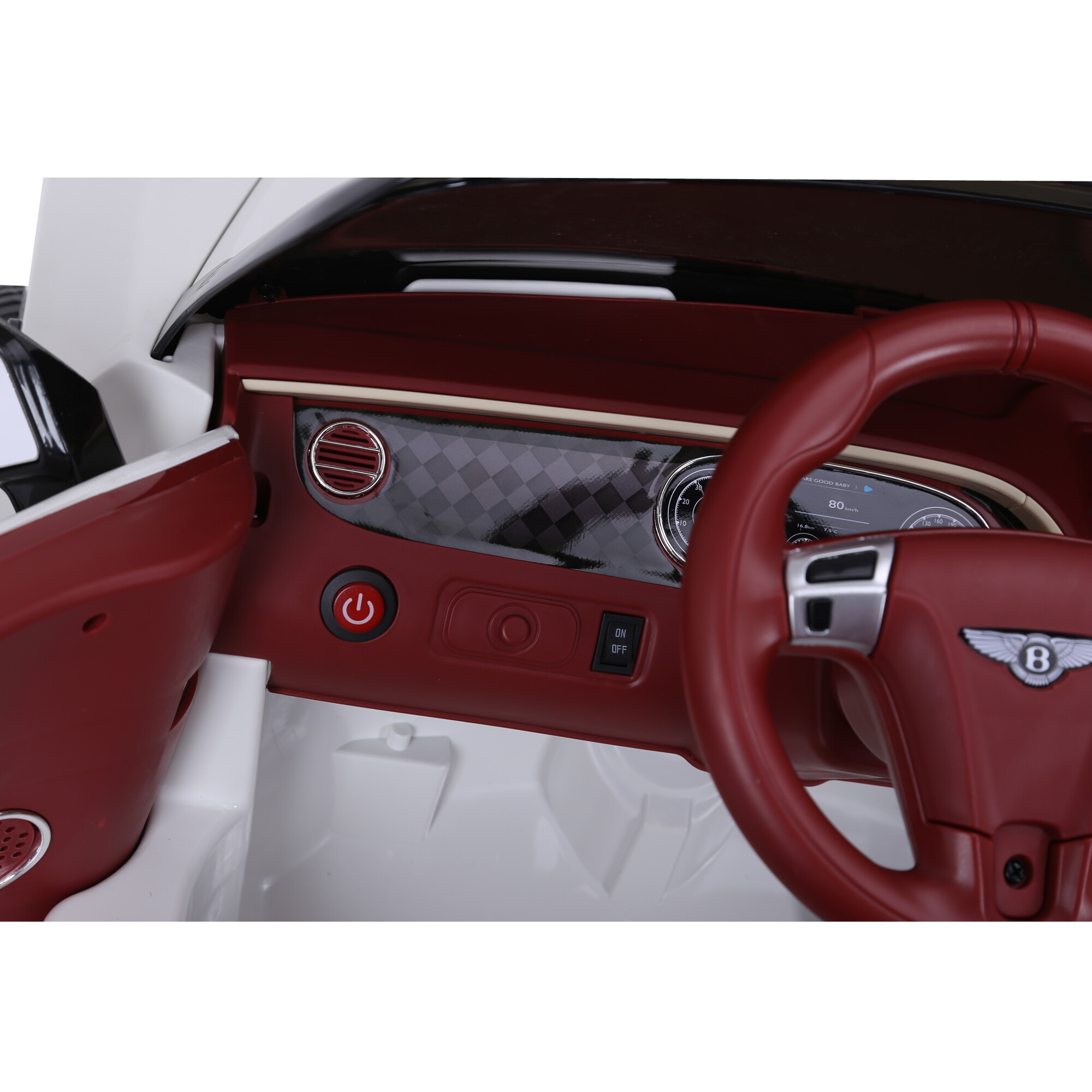 Electric car Bentley 2 persons, 2x6V, white with EVA tyres, NORDIC PLAY