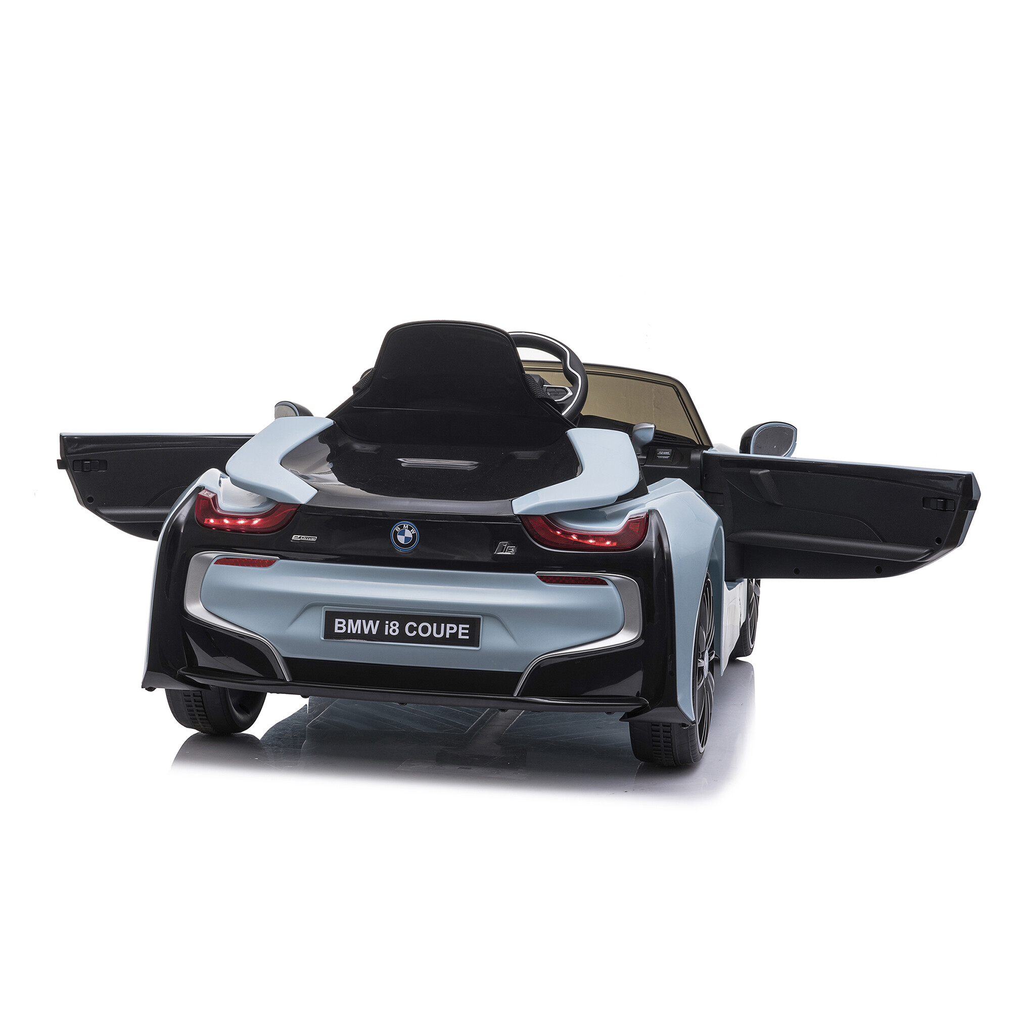 Elbil BMW I8 licens 12V med EVA hjul NORDIC PLAY