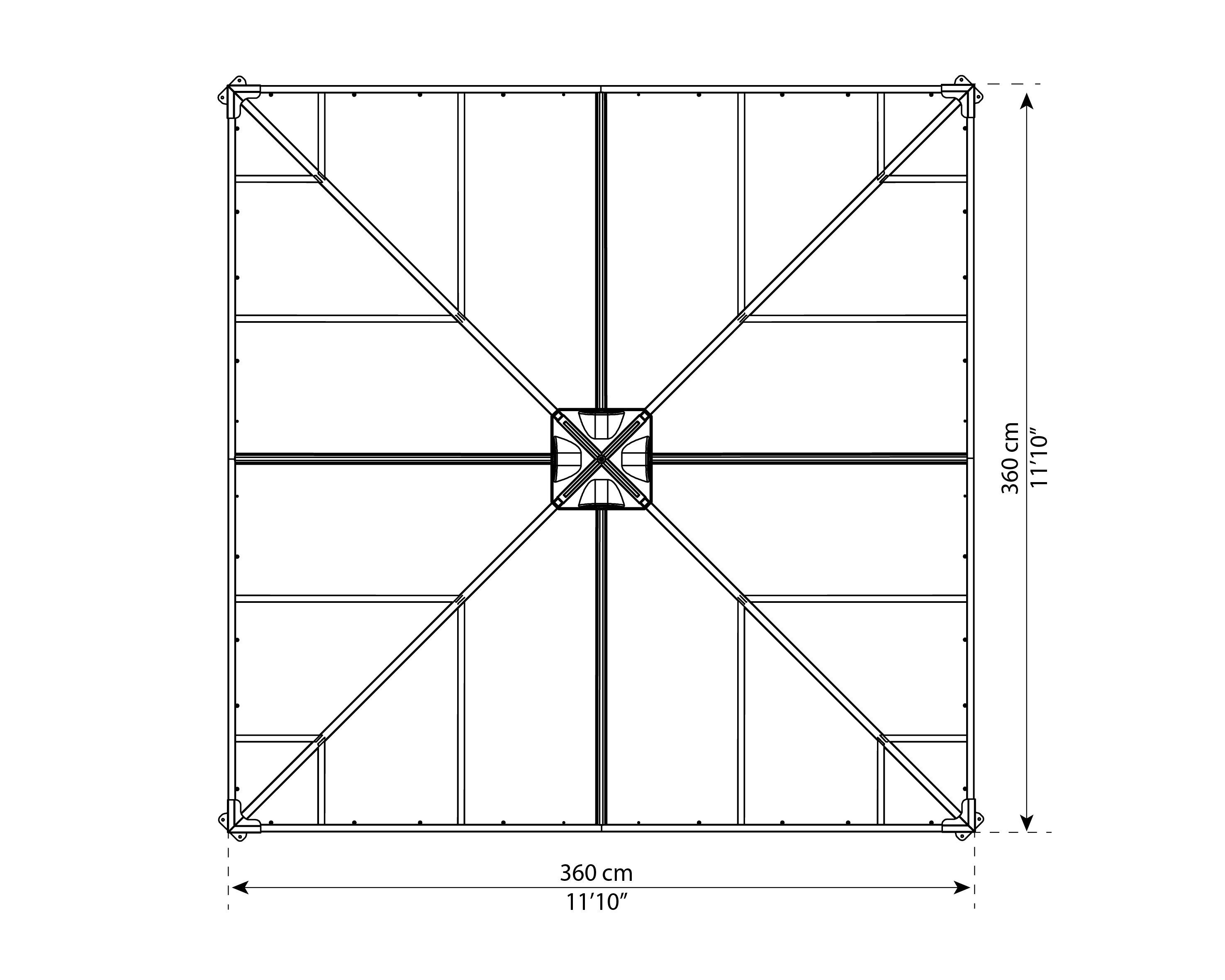 Gazebo closed garden gazebo Ledro 3600, anthracit grey Palram - Canopia