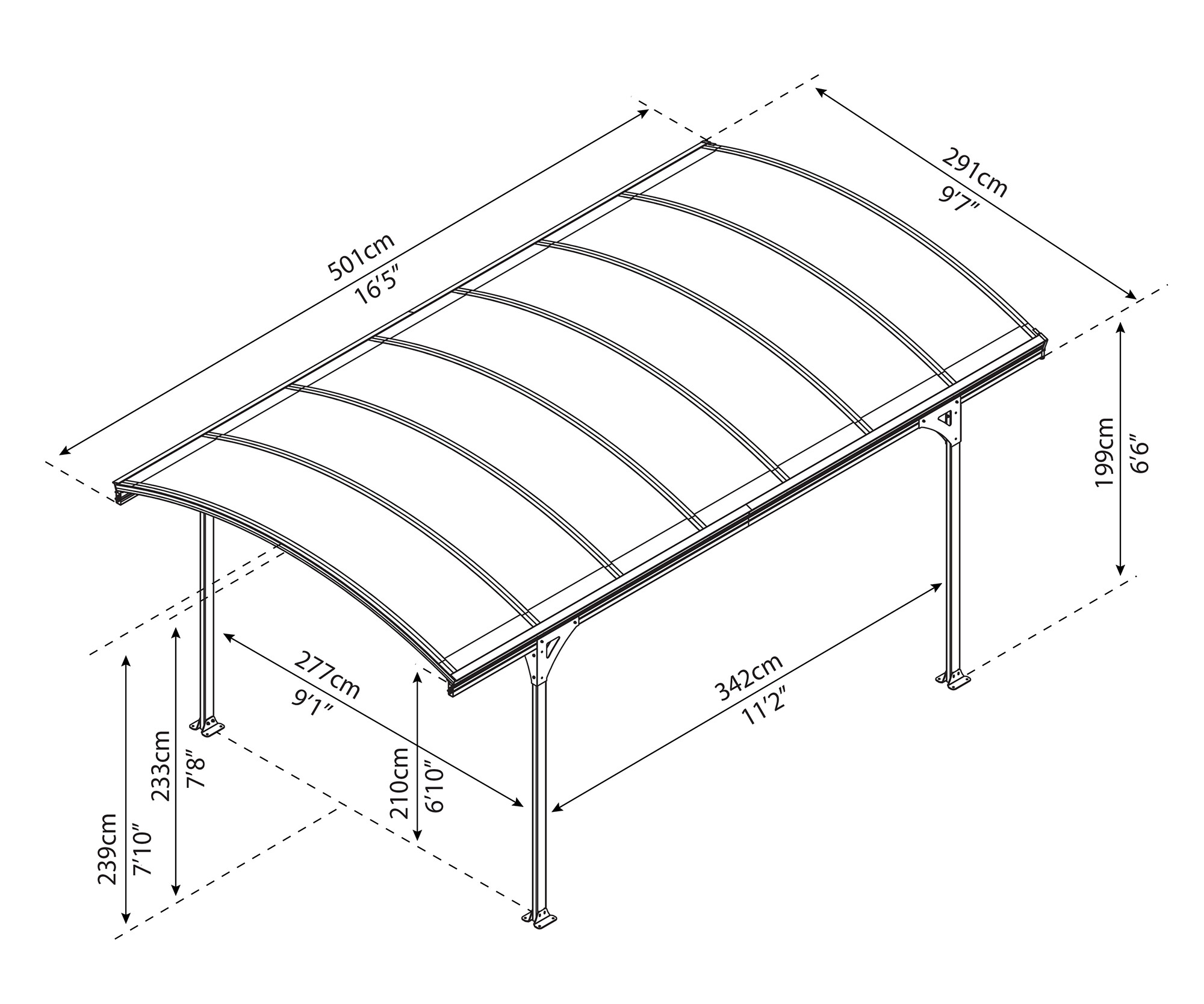 Carport Vitoria 5000, grå Palram - Canopia