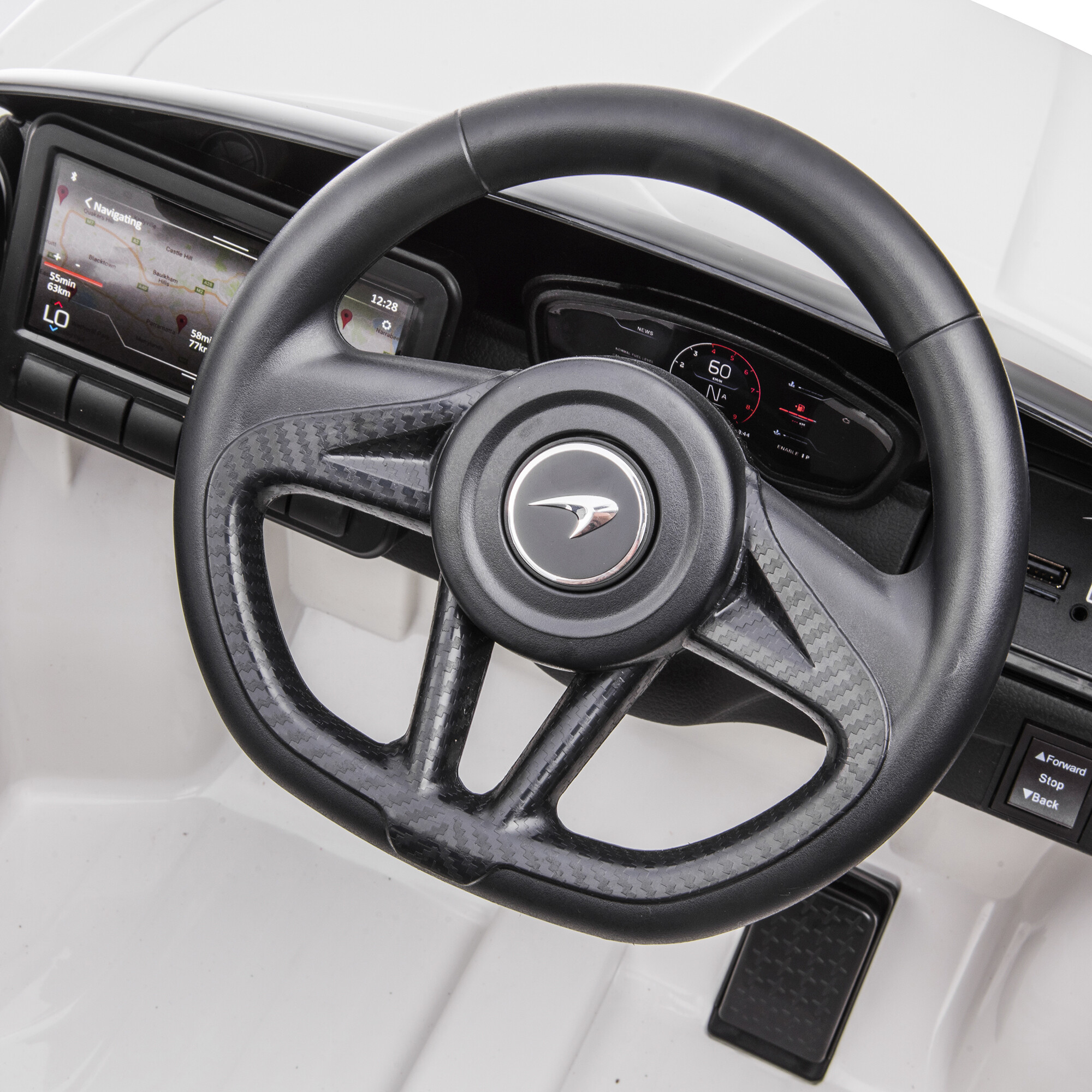 Elbil McLaren GT 12V4,5AH, EVA-hjul, BT, vit NORDIC PLAY