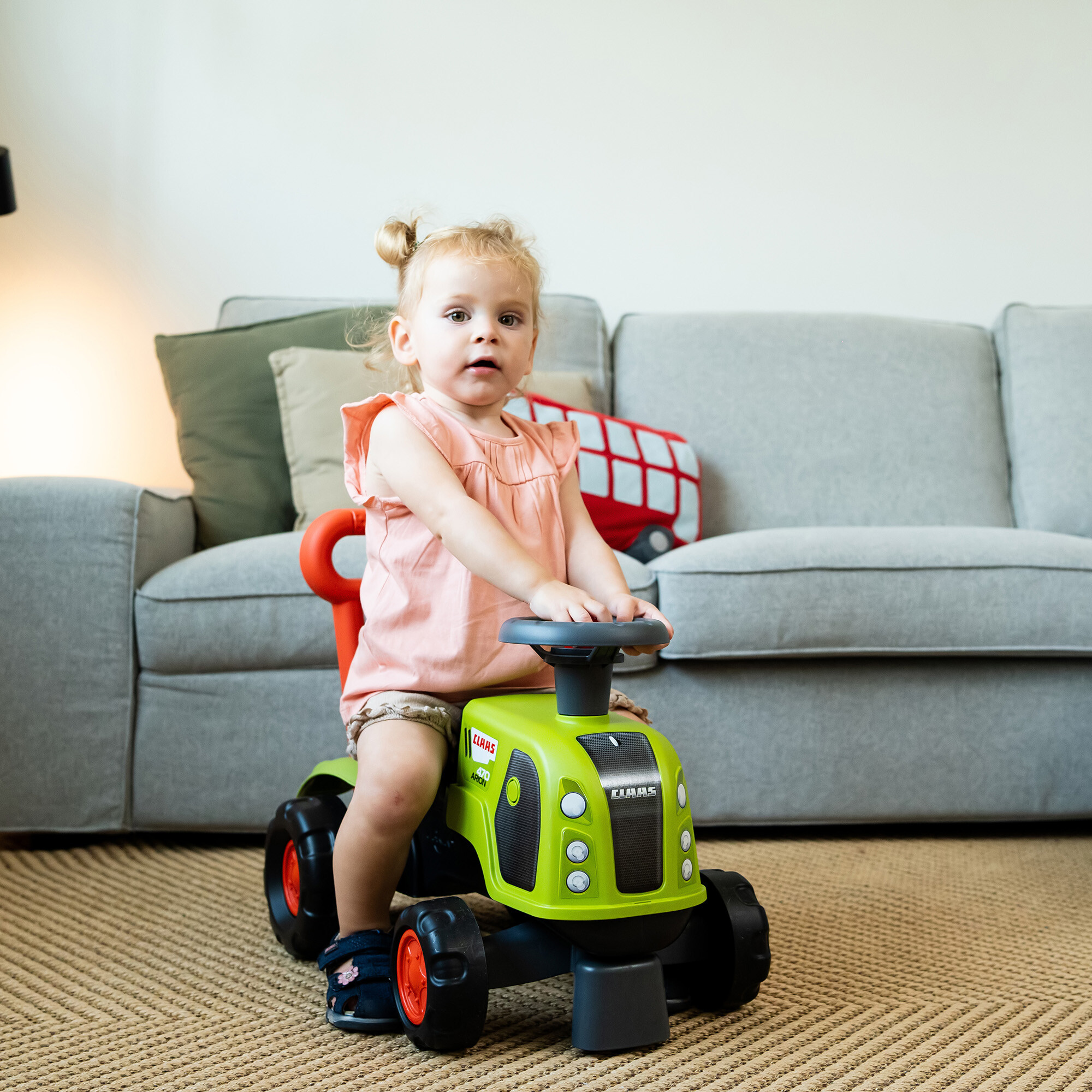 Traktor med rat, horn og skubbehåndtag Claas FALK