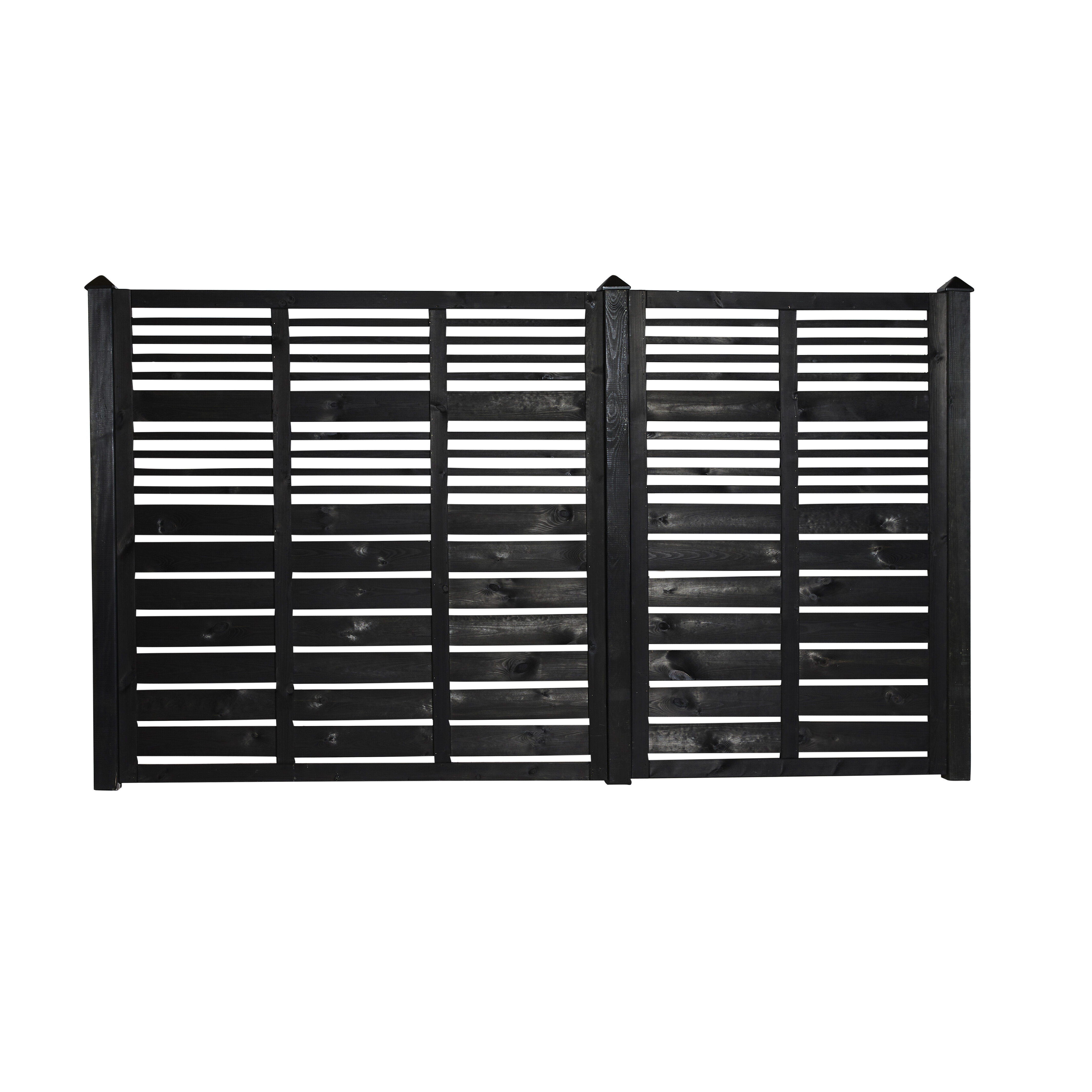 Læhegn, 120 x 180 cm, sort grundmalet, NORDIC FENCE, LINEAR