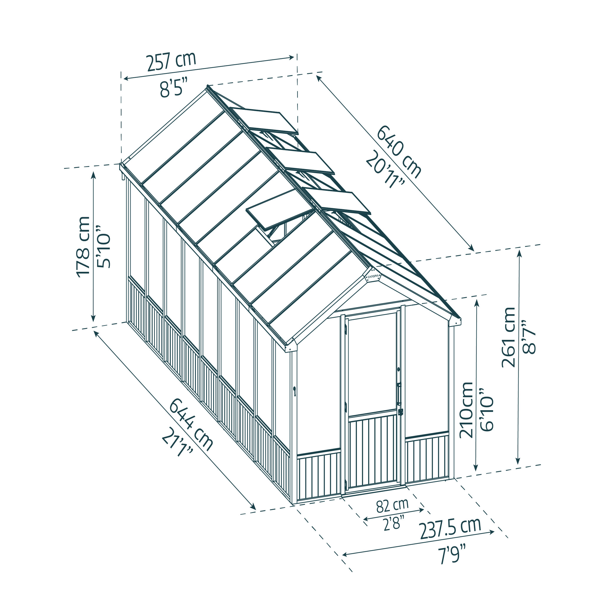 Drivhus cedartræ Natura 15,3 m2  Palram - Canopia