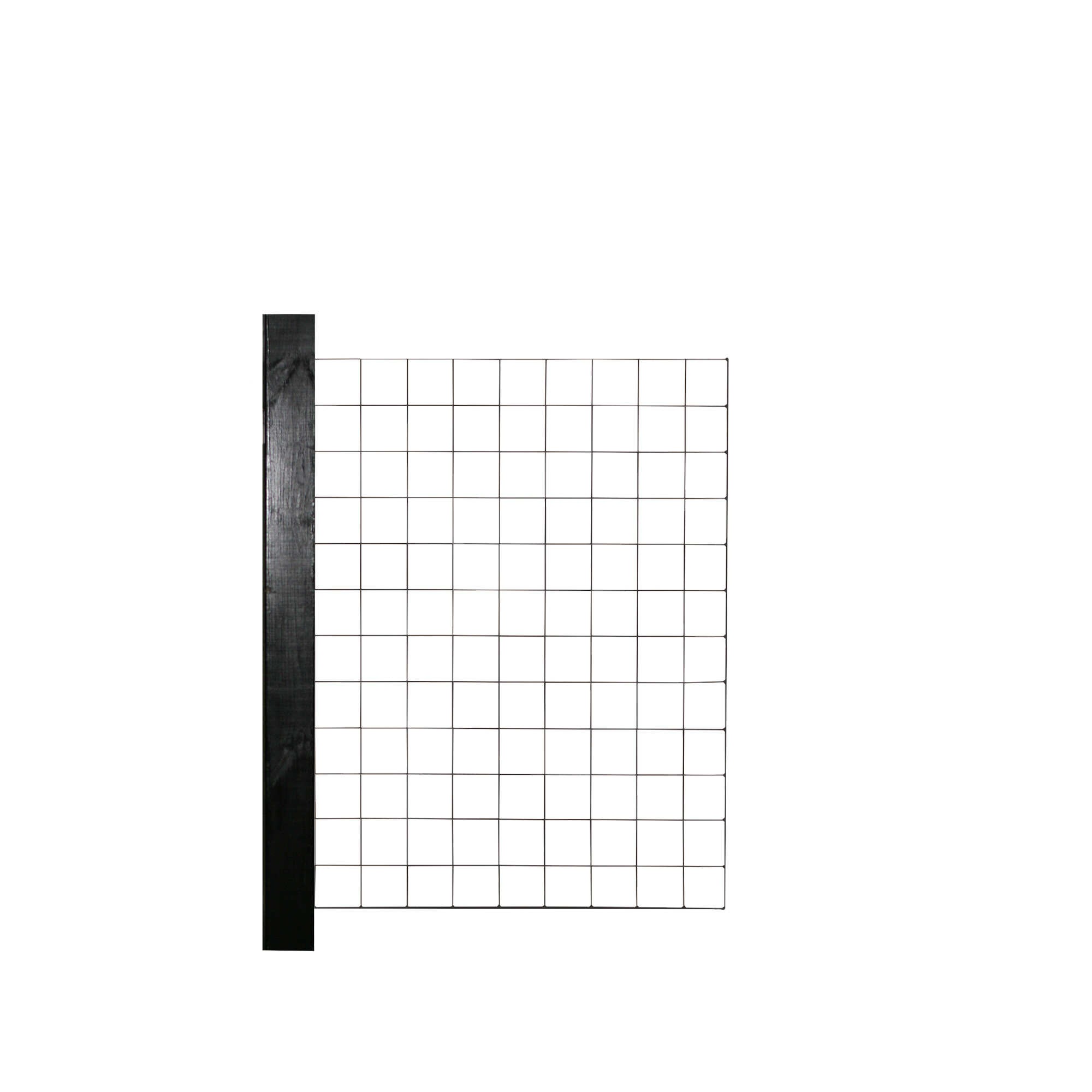 Supplementary HORTUS galvanised mesh trellis 90 x 120 cm including brackets and 4 black painted, 240 cm, fencing posts 