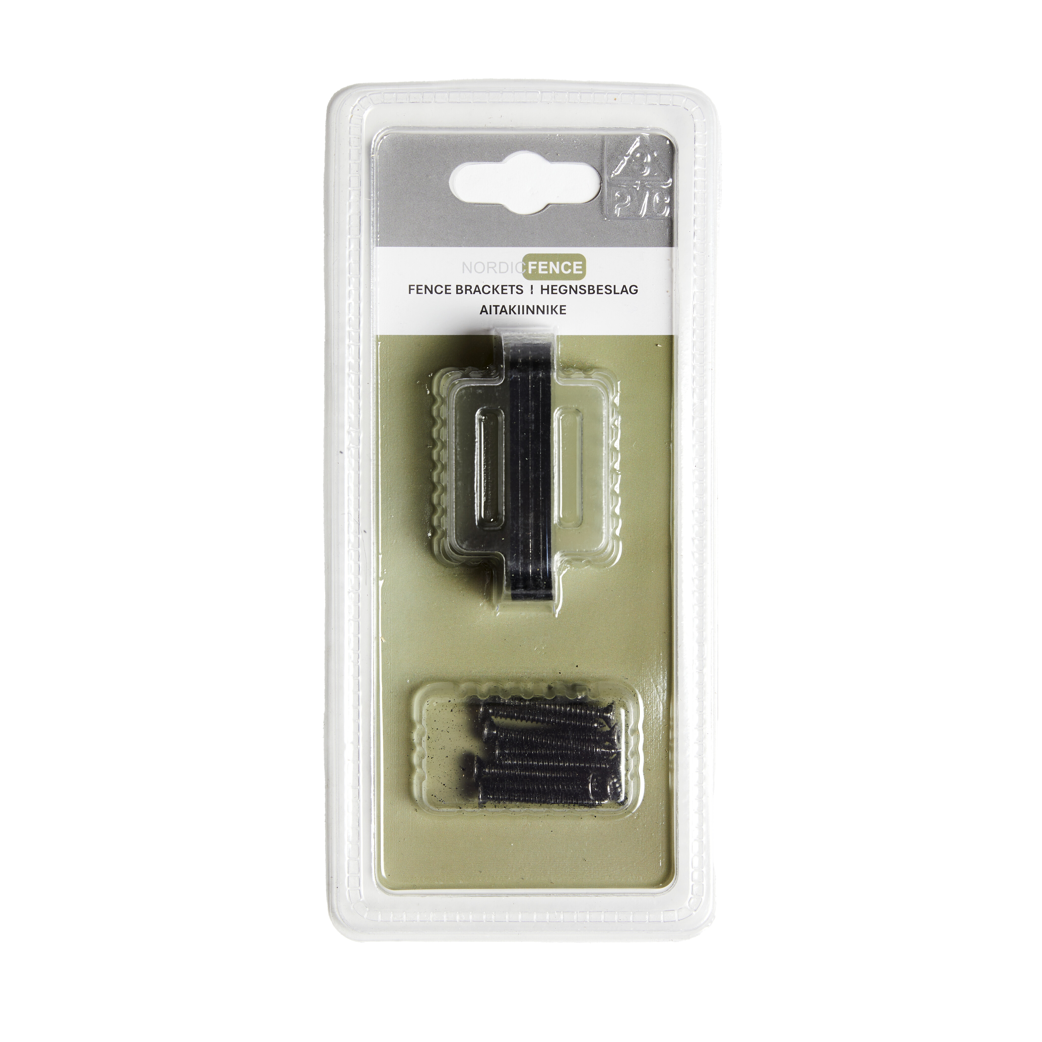 Hegnsbeslag pakke m/4 stk. inkl. skruer, sort, NORDIC FENCE