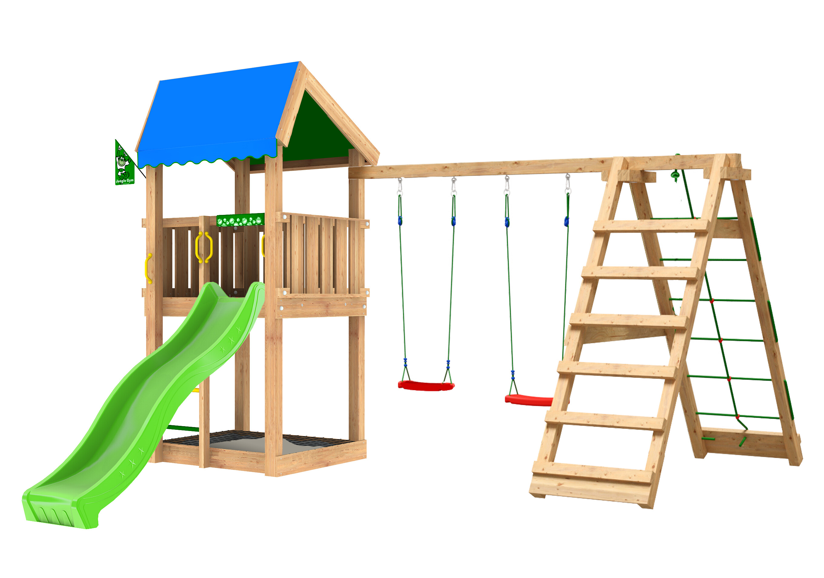 Legetårn Jungle Gym Home 2.1, w/2-Climb Module 220 ekskl. rutschebane