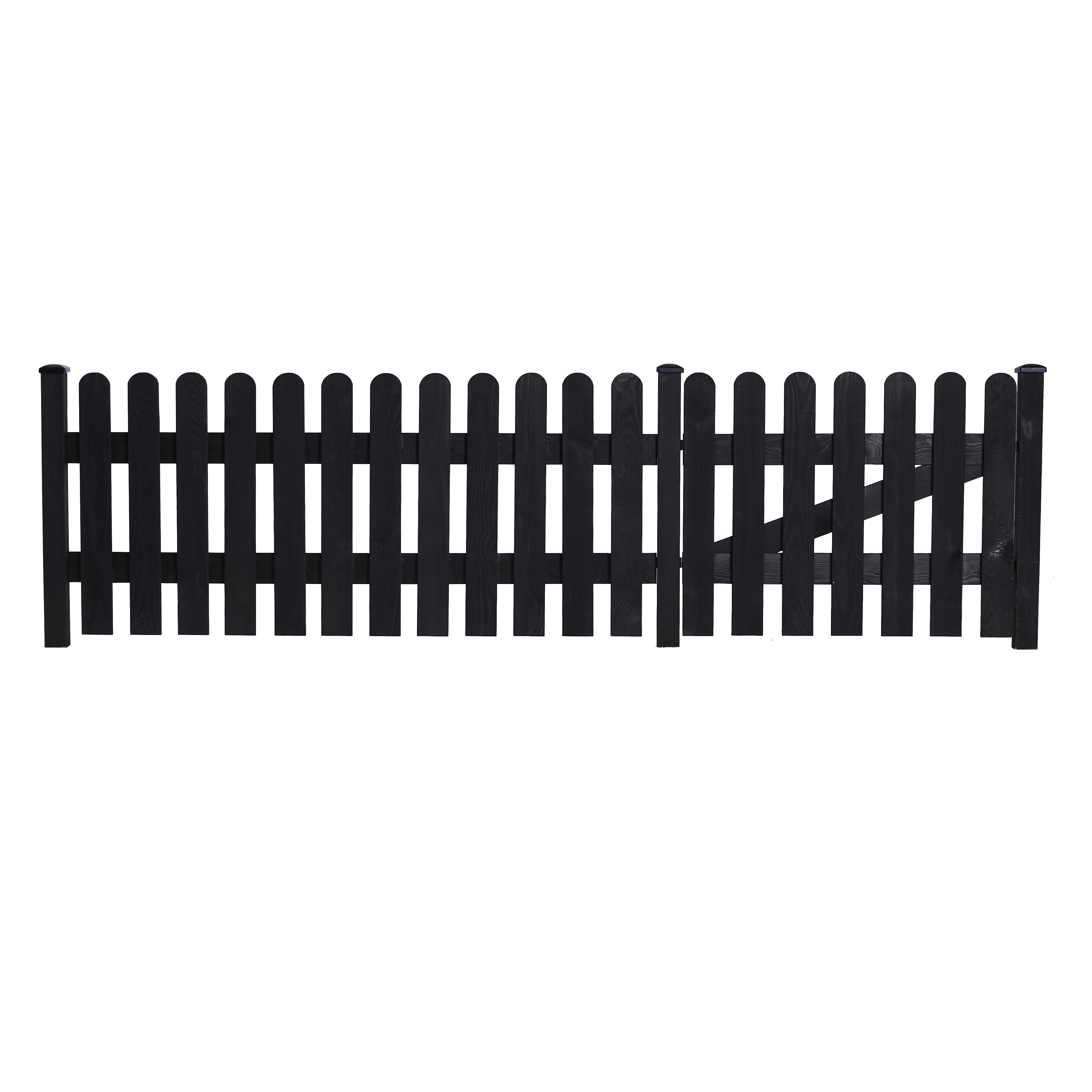 Forhavehegn 180 x 80 cm, grundmalet sort, NORDIC FENCE, FYN